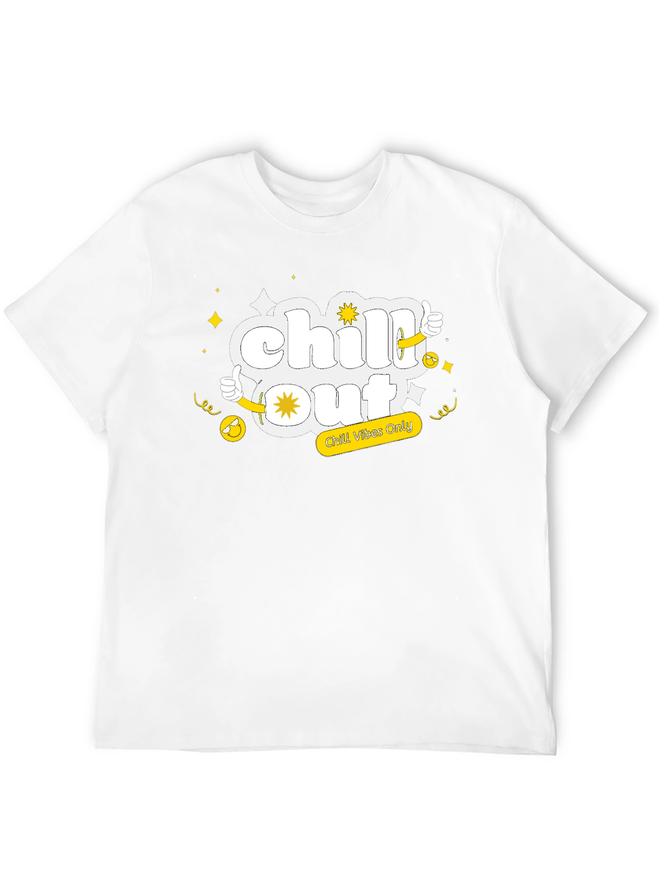 Black Chill Out Black Tee - Funny Cartoon Graphic T-Shirt view 12