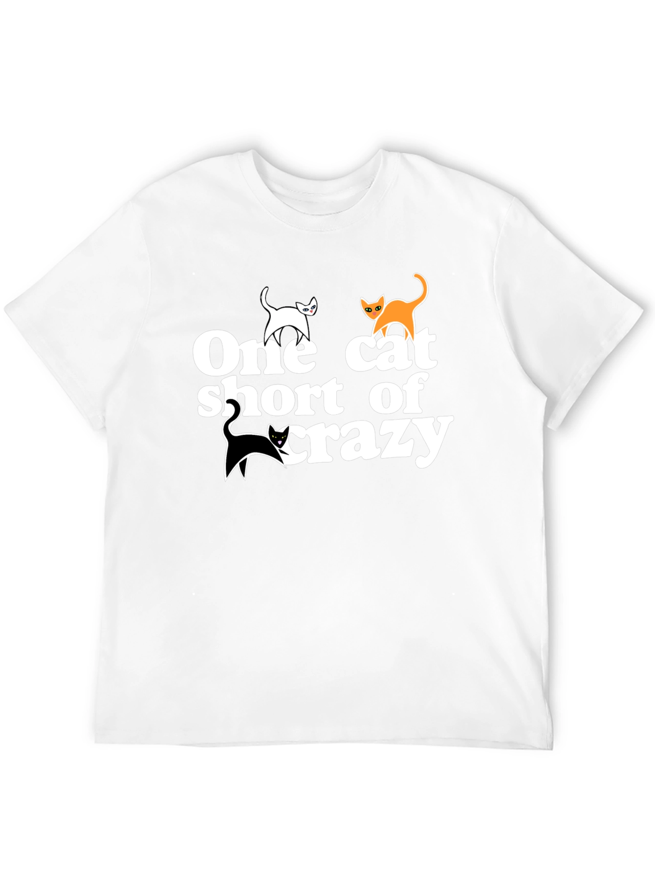 Black One Cat Short T-Shirt - Crazy Cat Lover Tee view 12