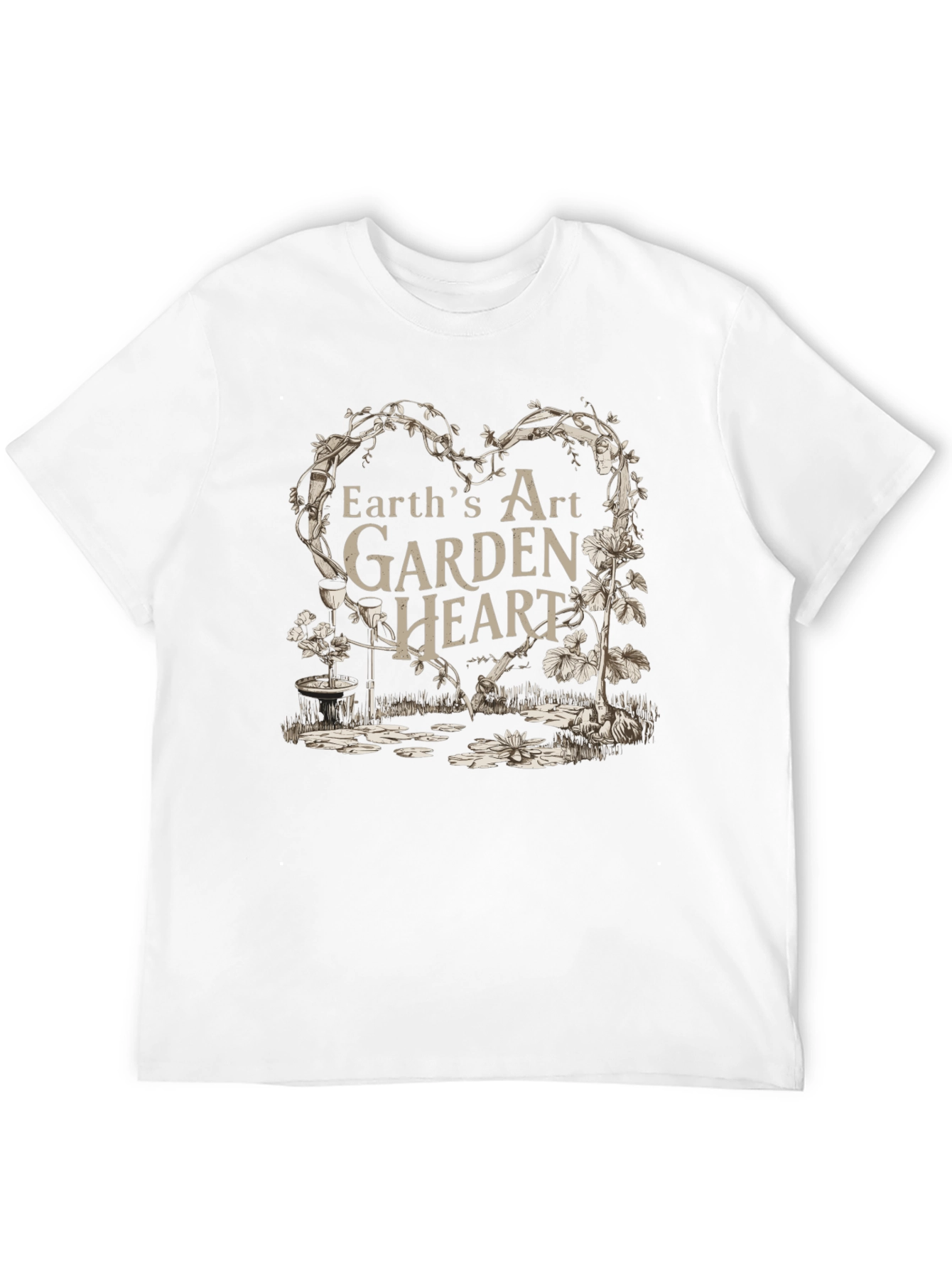 Black Earth's Art Garden Heart Black T-Shirt view 12