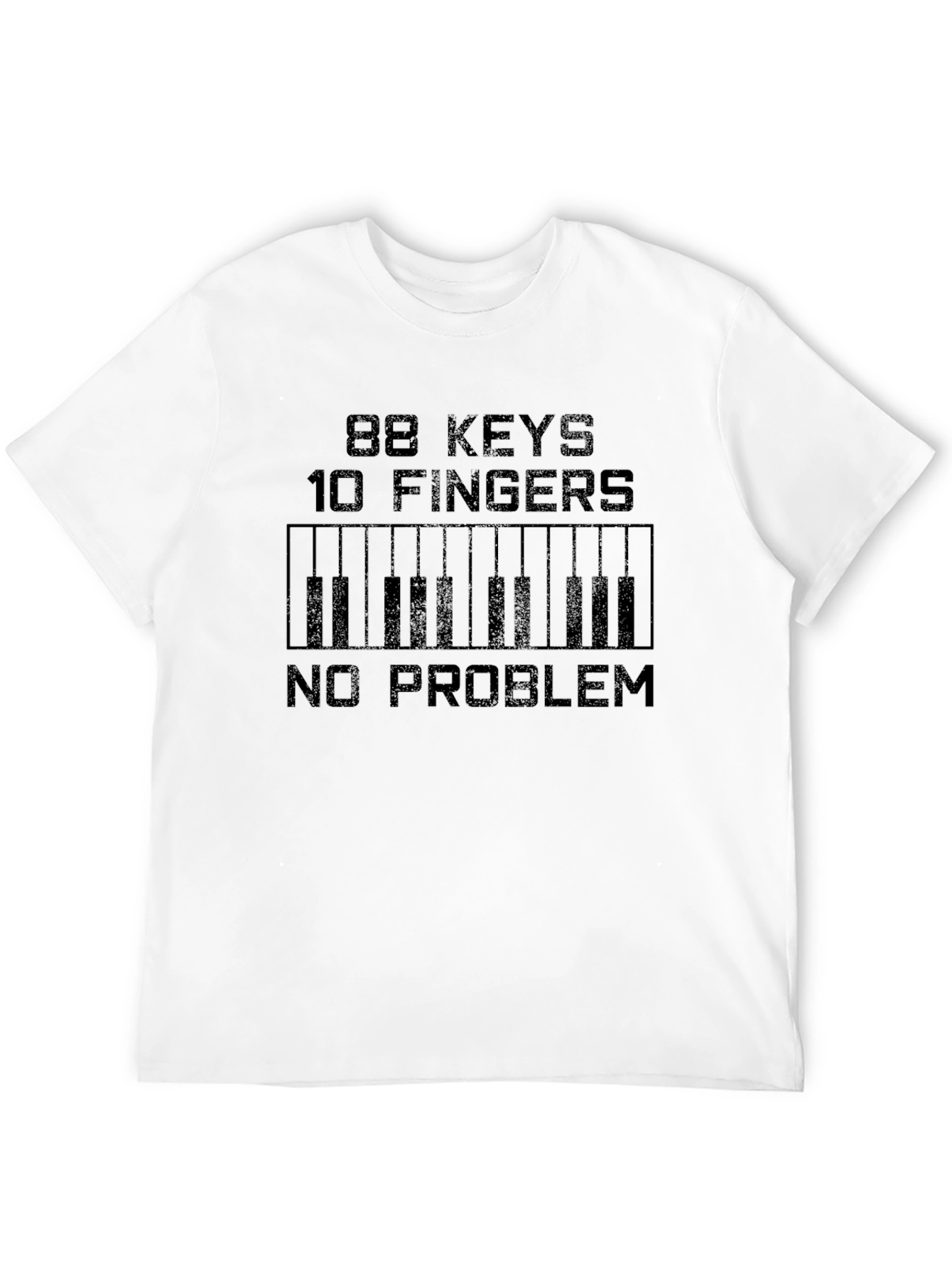 Black 88 Keys 10 Fingers Piano T-Shirt view 12