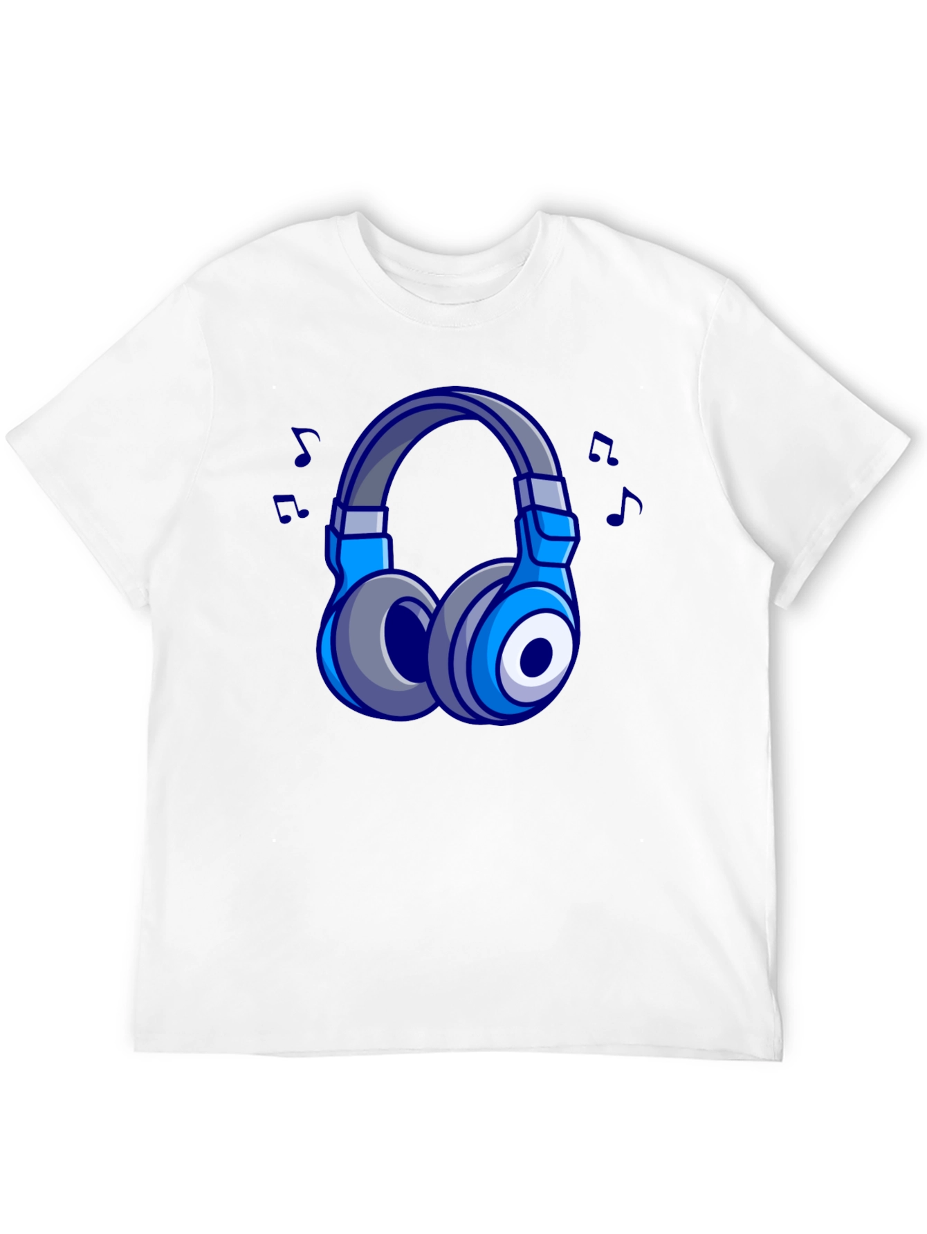 Black Cool Cartoon Headphones Black T-Shirt view 12