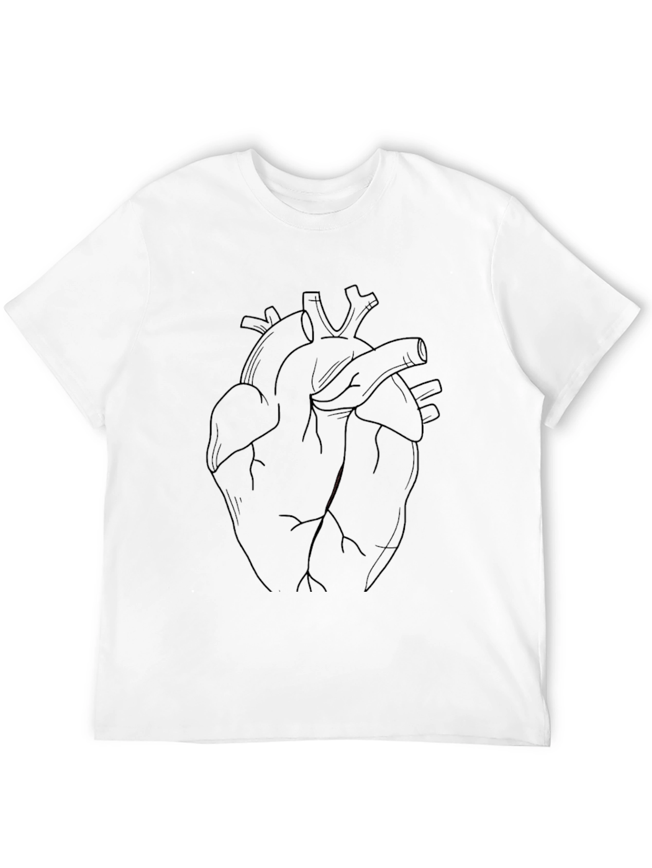 Black Anatomical Heart Graphic Black T-Shirt view 12