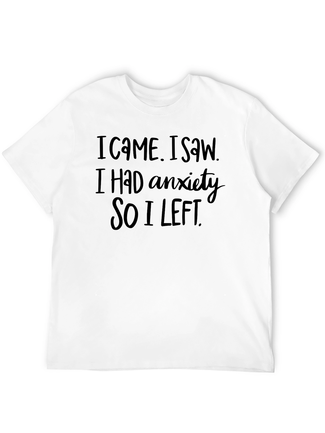 Black Anxiety Funny Graphic T-Shirt view 12