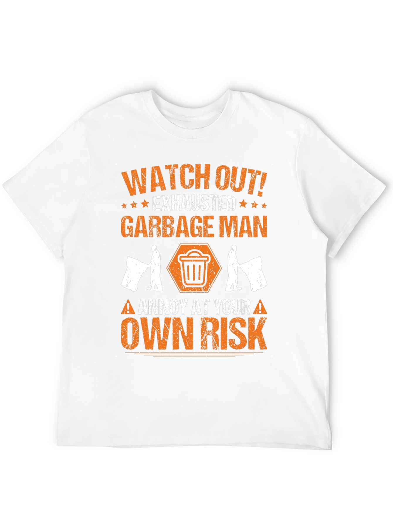 Black Watch Out Exhausted Garbage Man T-Shirt view 12