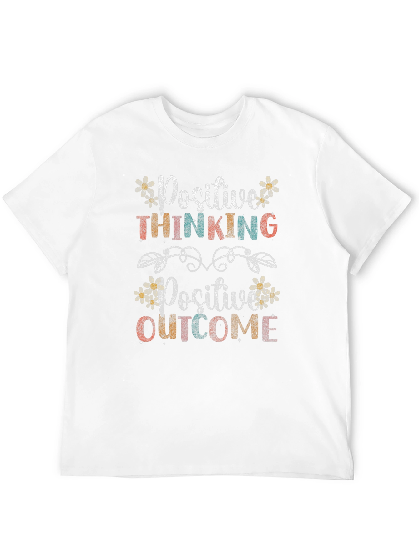 Black Positive Thinking Positive Outcome T-Shirt view 12