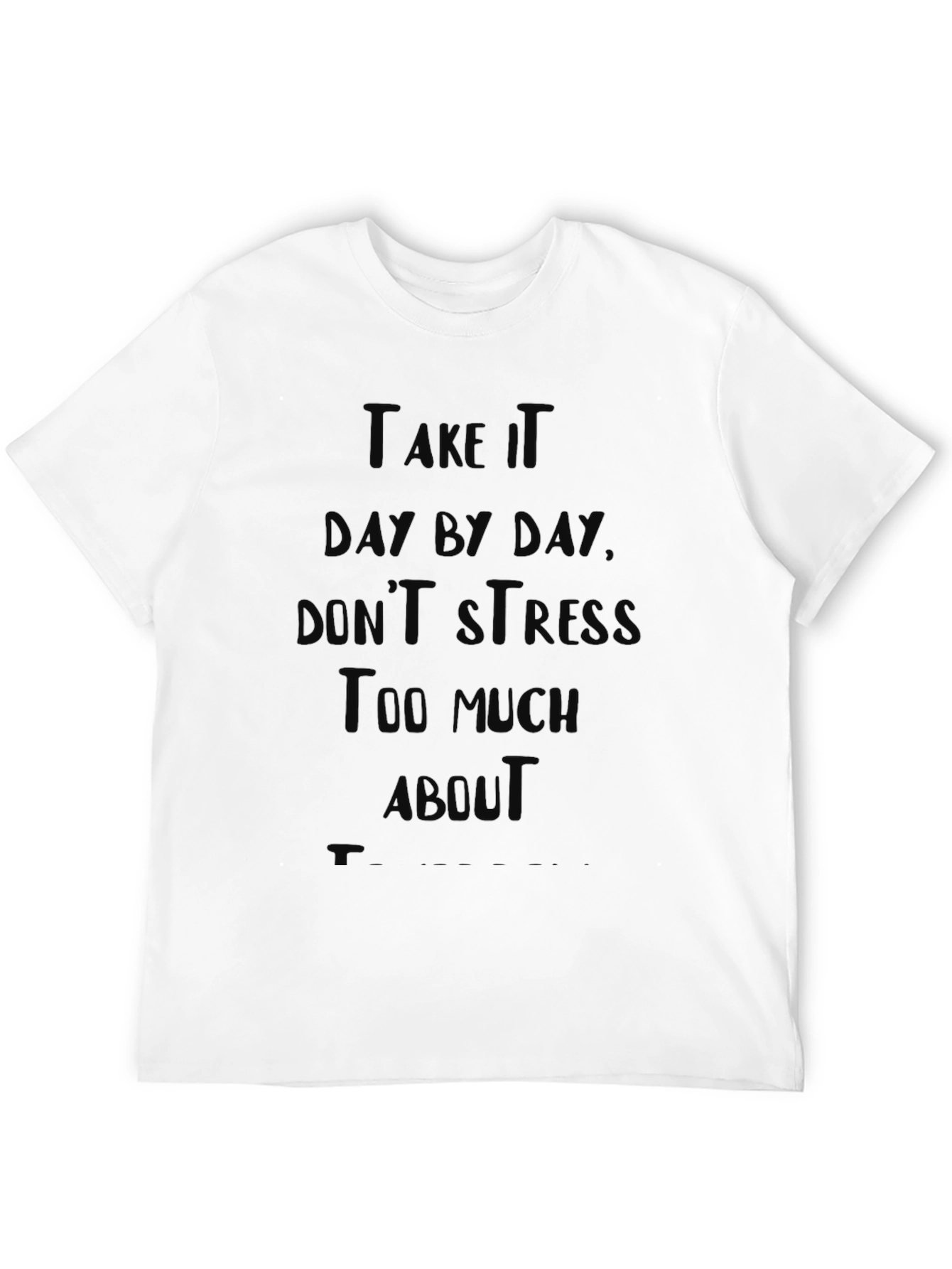 Black Men's Black Graphic T-Shirt - Take It Day By Day view 12