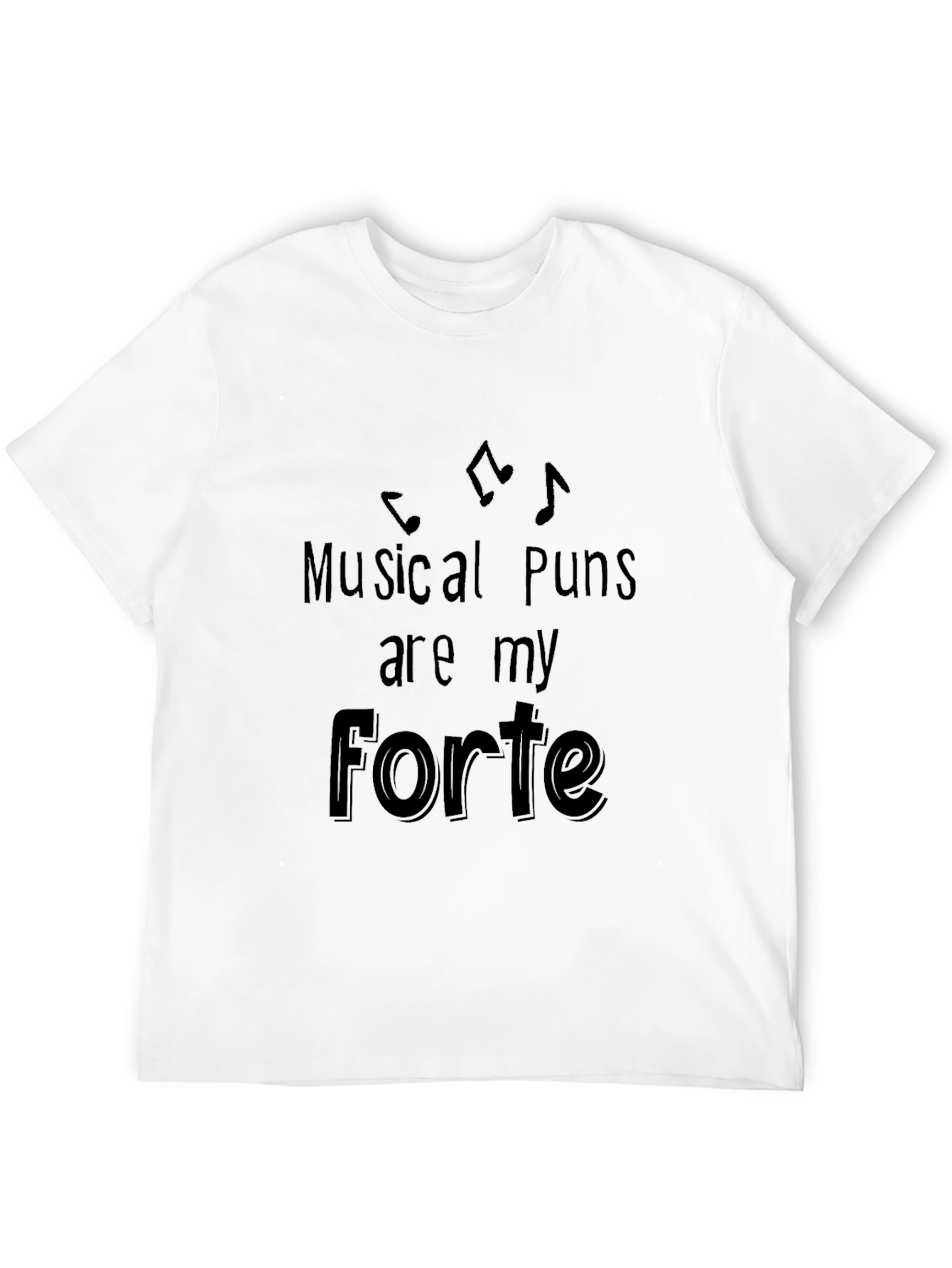 Black Musical Puns Forte Graphic T-Shirt view 12