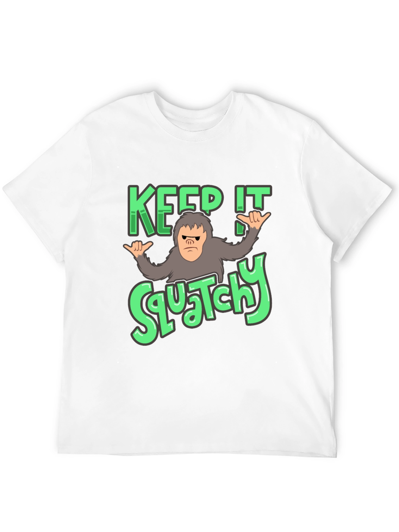 Black Keep It Squatchy T-Shirt: Bigfoot Graphic Tee view 12