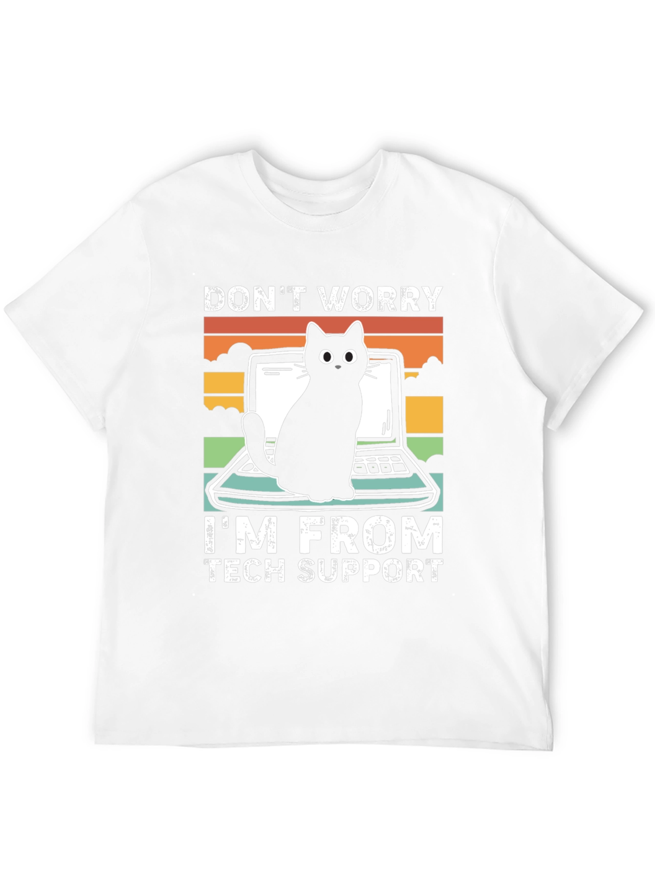 Black Tech Support Cat Graphic T-Shirt - Black view 12