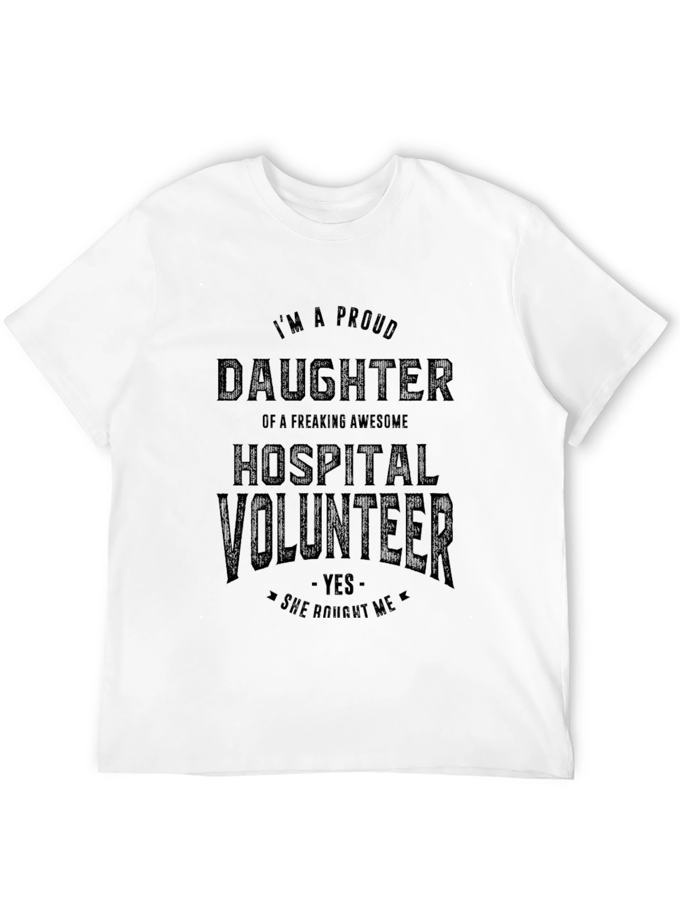 Black Proud Daughter Hospital Volunteer Graphic T-Shirt view 12