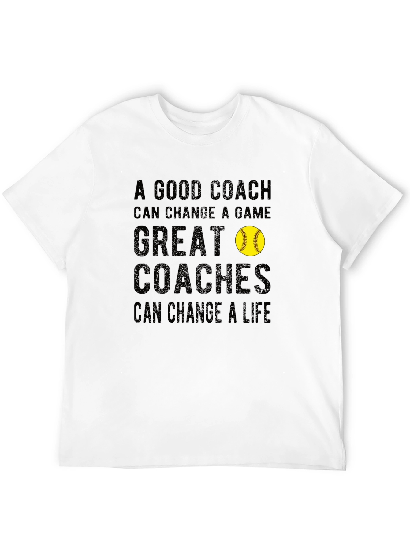 Black Coach Life T-Shirt - Softball Design view 12