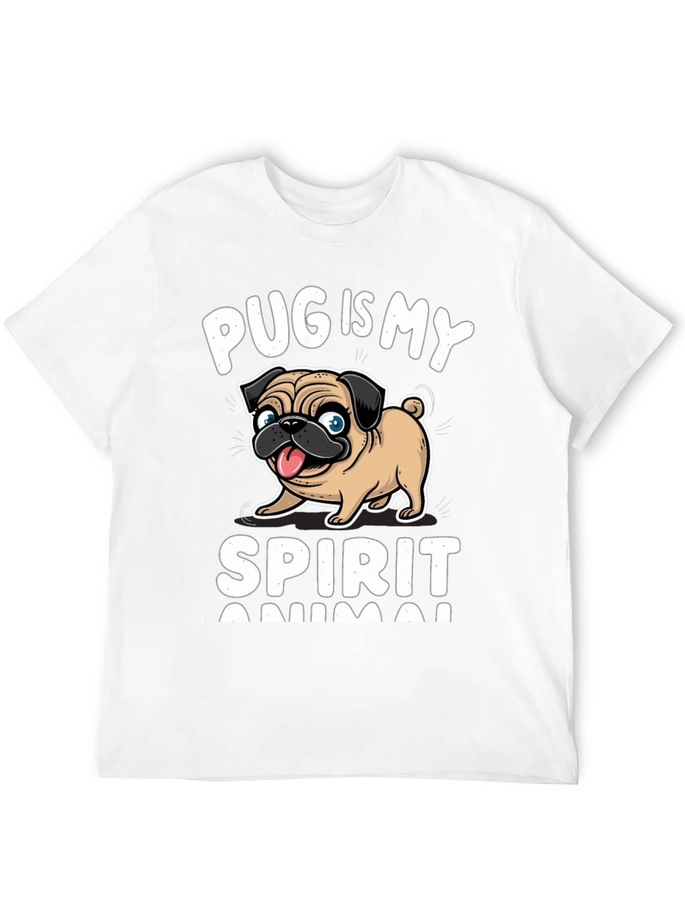 Black Pug Is My Spirit Animal T-Shirt, Black view 12