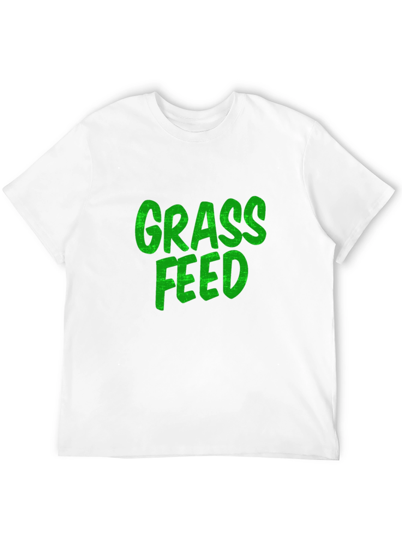 Black Grass Feed Green Text Black Cotton T-Shirt view 12