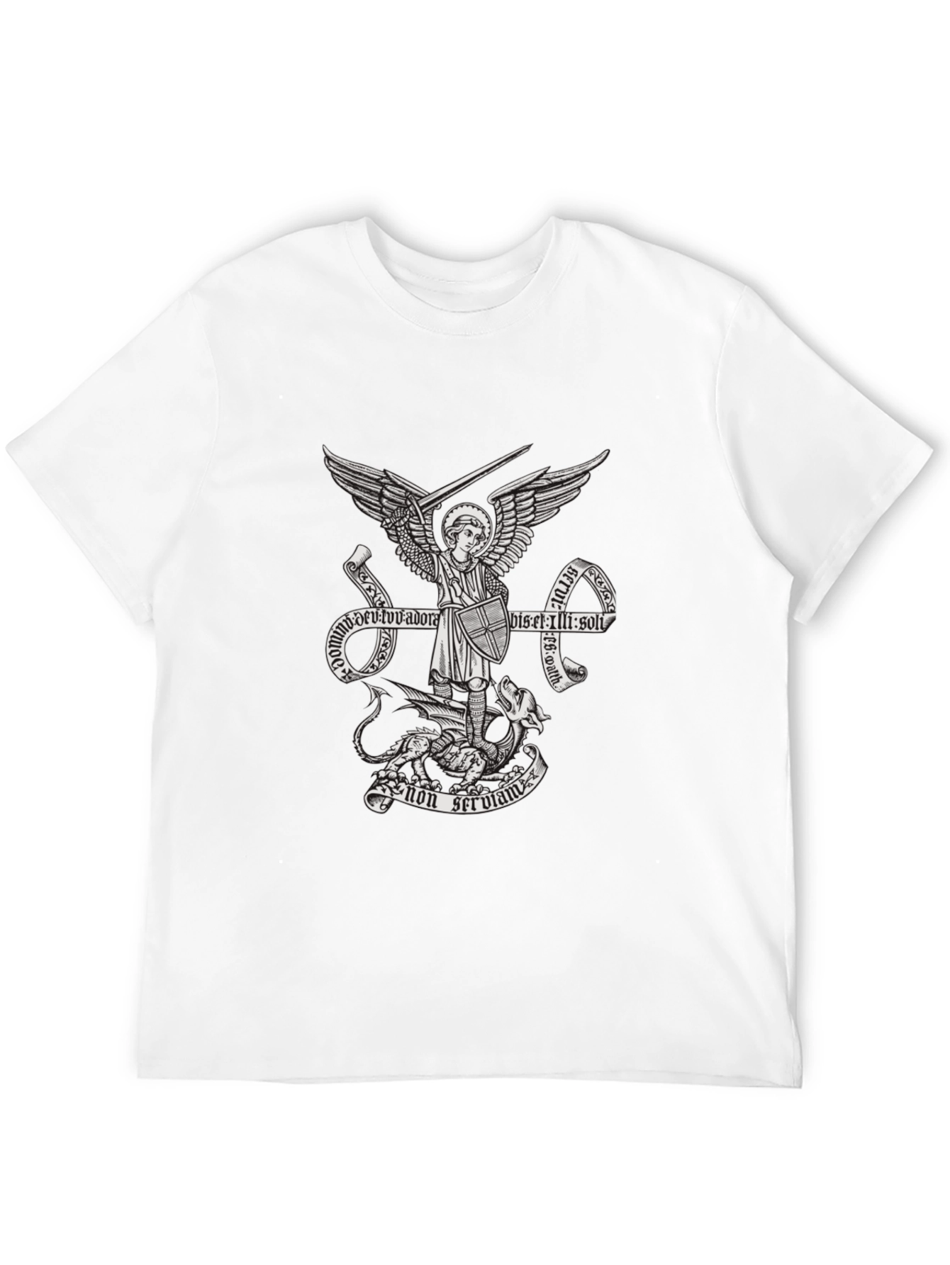 Black Archangel Michael Graphic T-Shirt view 12