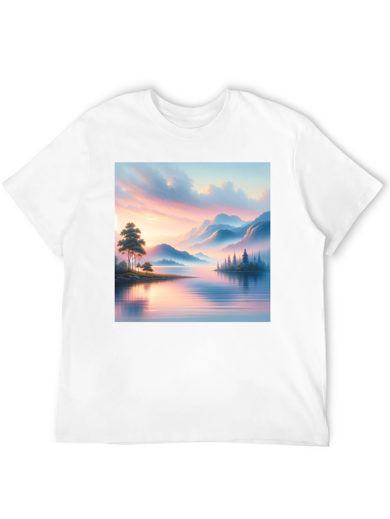 Black Scenic Lake View Graphic Tee - Black view 12