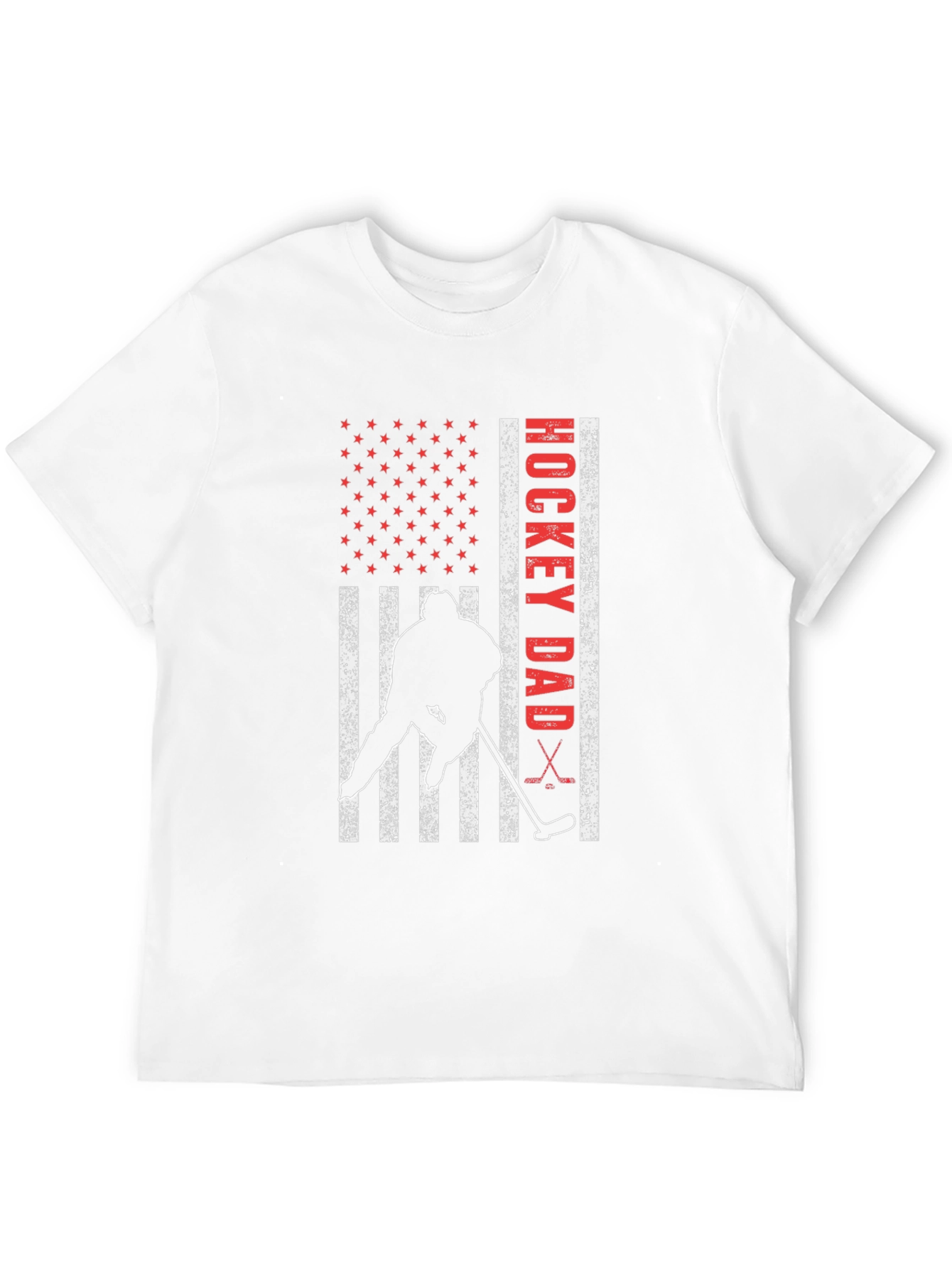 Black Hockey Dad USA Flag T-Shirt view 12