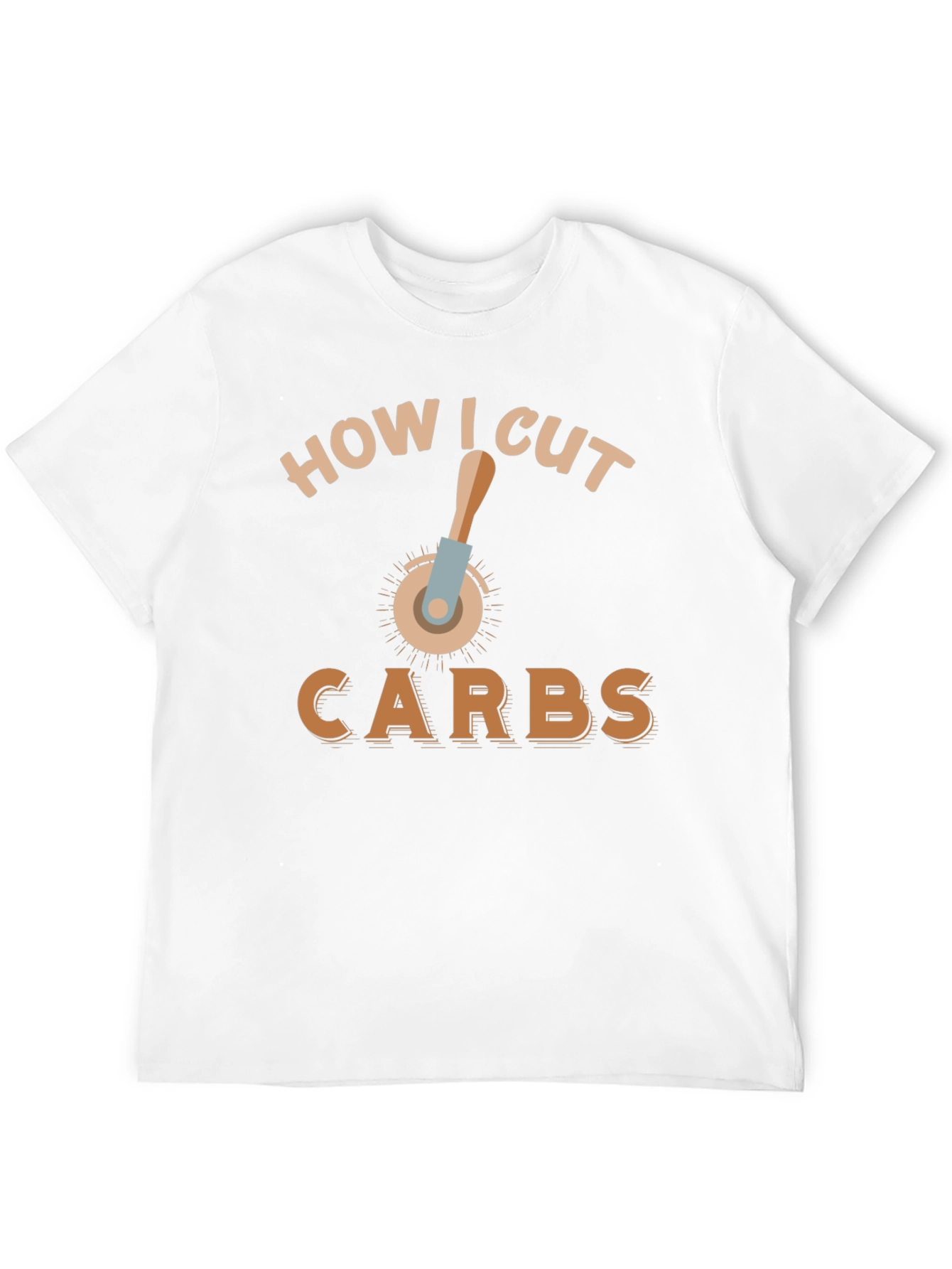 Black Funny How I Cut Carbs T-Shirt view 12