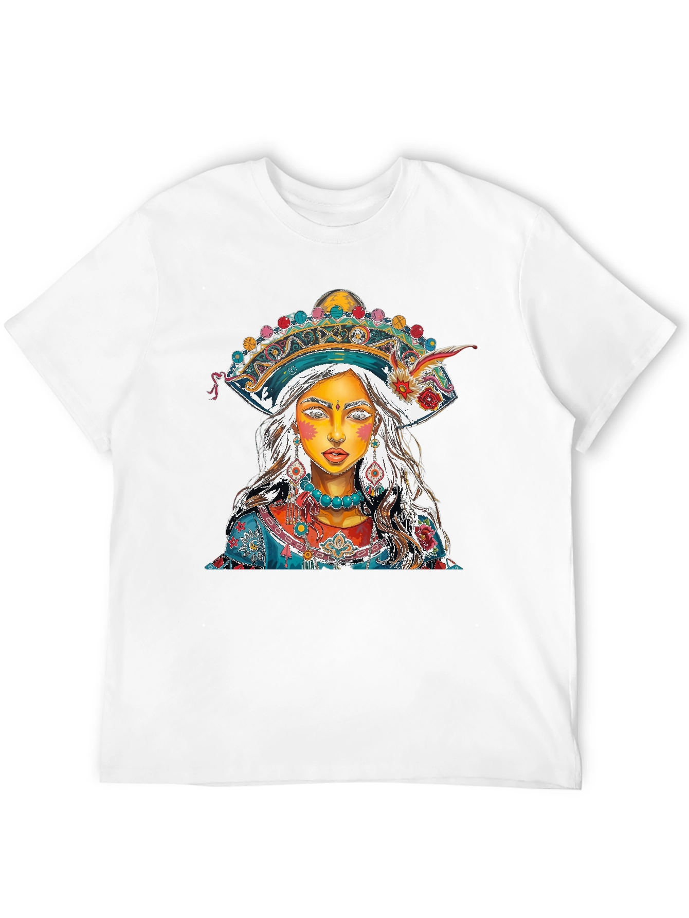 Black Artistic Woman Portrait Graphic Print Men's T-Shirt view 12