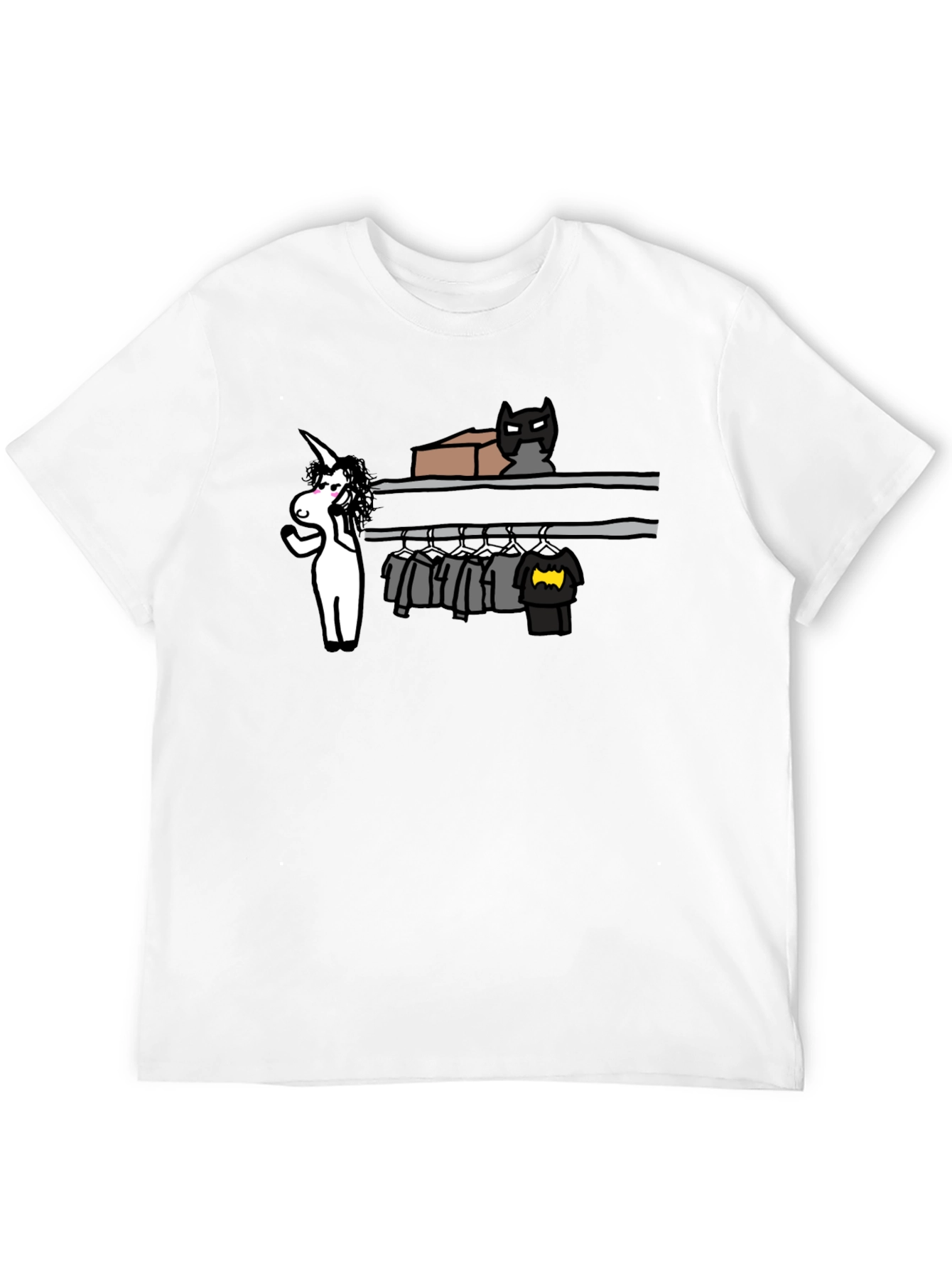 Black Unicorn Closet Choice Tee - Funny Batman T-Shirt view 12