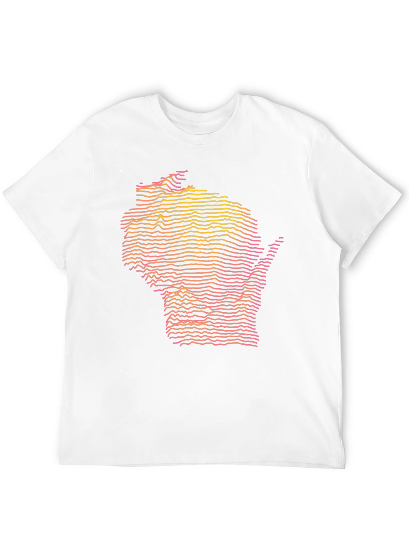 Black Wisconsin Topographic Lines T-Shirt view 12