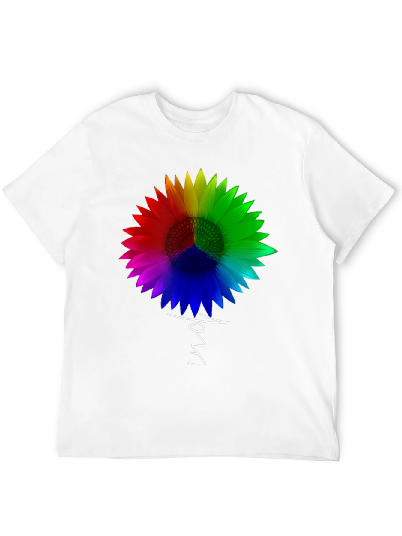 Black Rainbow Sunflower Peace Sign T-Shirt - Unisex view 12
