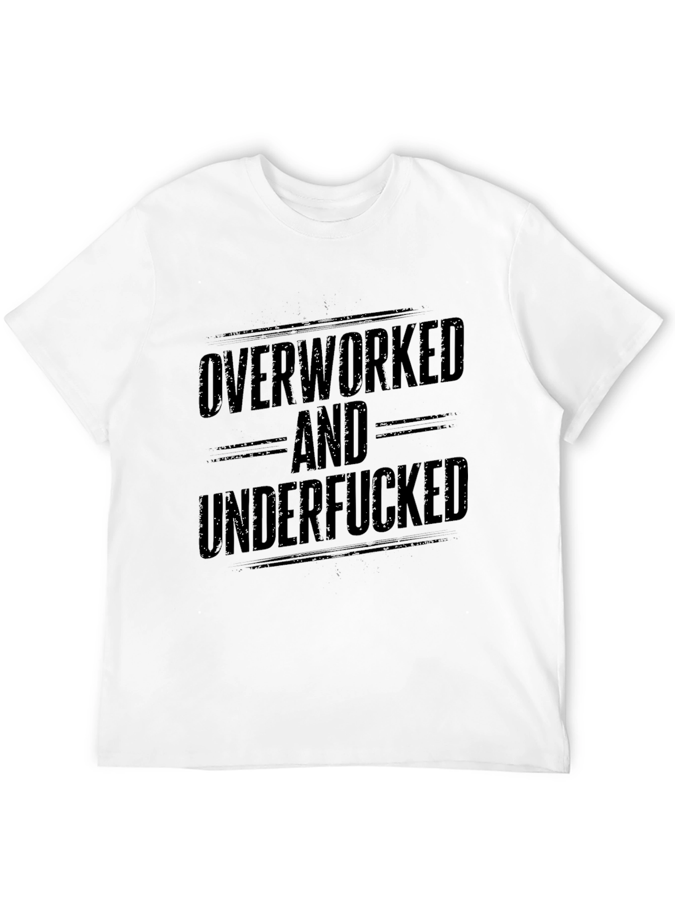 Black Overworked and Underfucked Graphic T-Shirt view 12