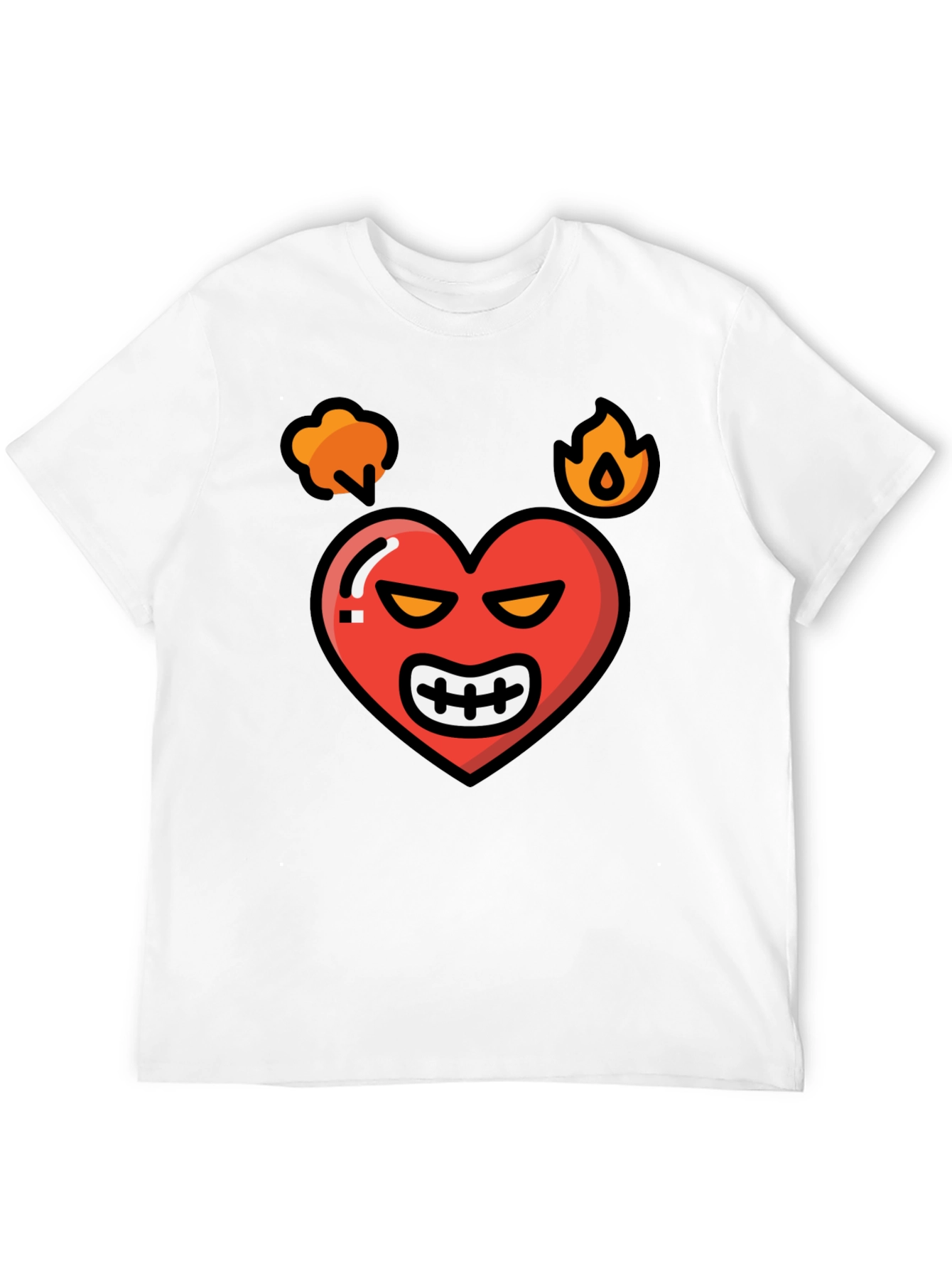 Black Angry Heart Graphic Tee - Black Cotton Blend Shirt view 12