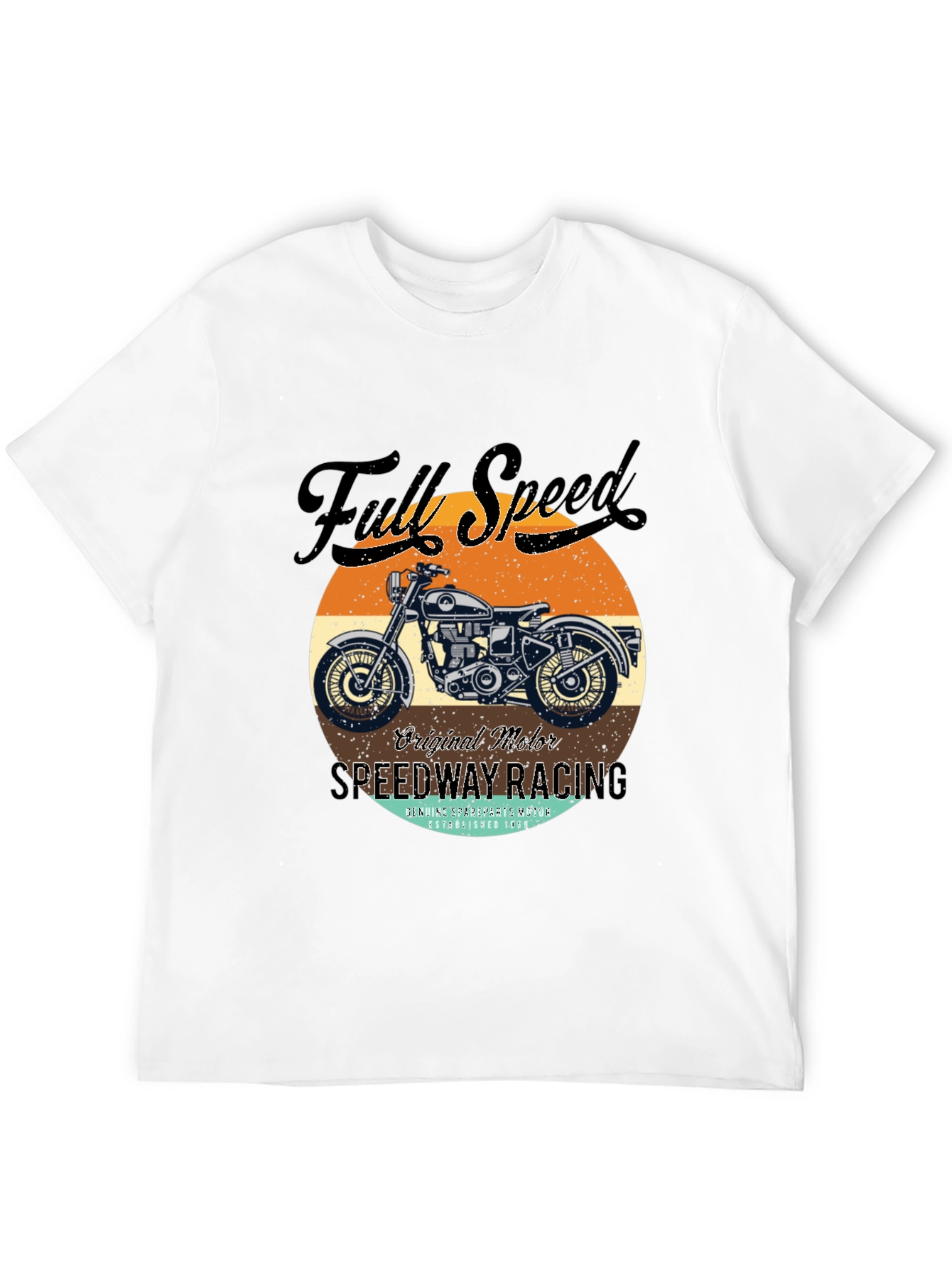 Black Full Speed Vintage Motorcycle Graphic Tee view 12
