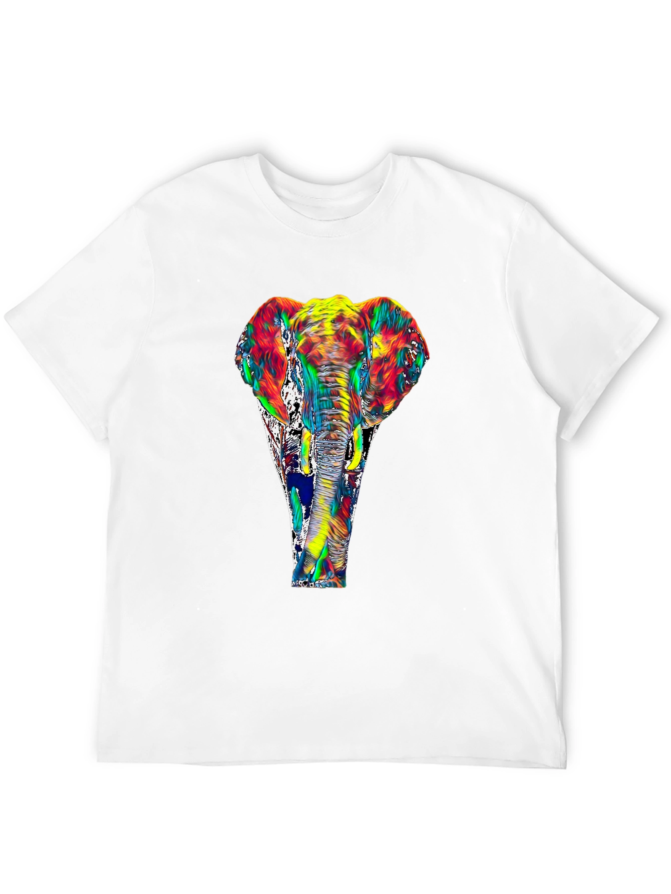 Black Vivid Elephant Graphic T-Shirt - Black view 12