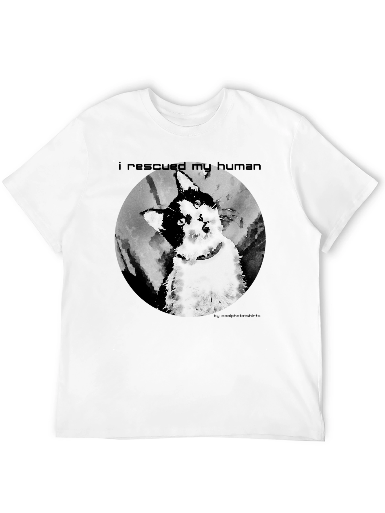 Black Rescued My Human Graphic T-Shirt view 12