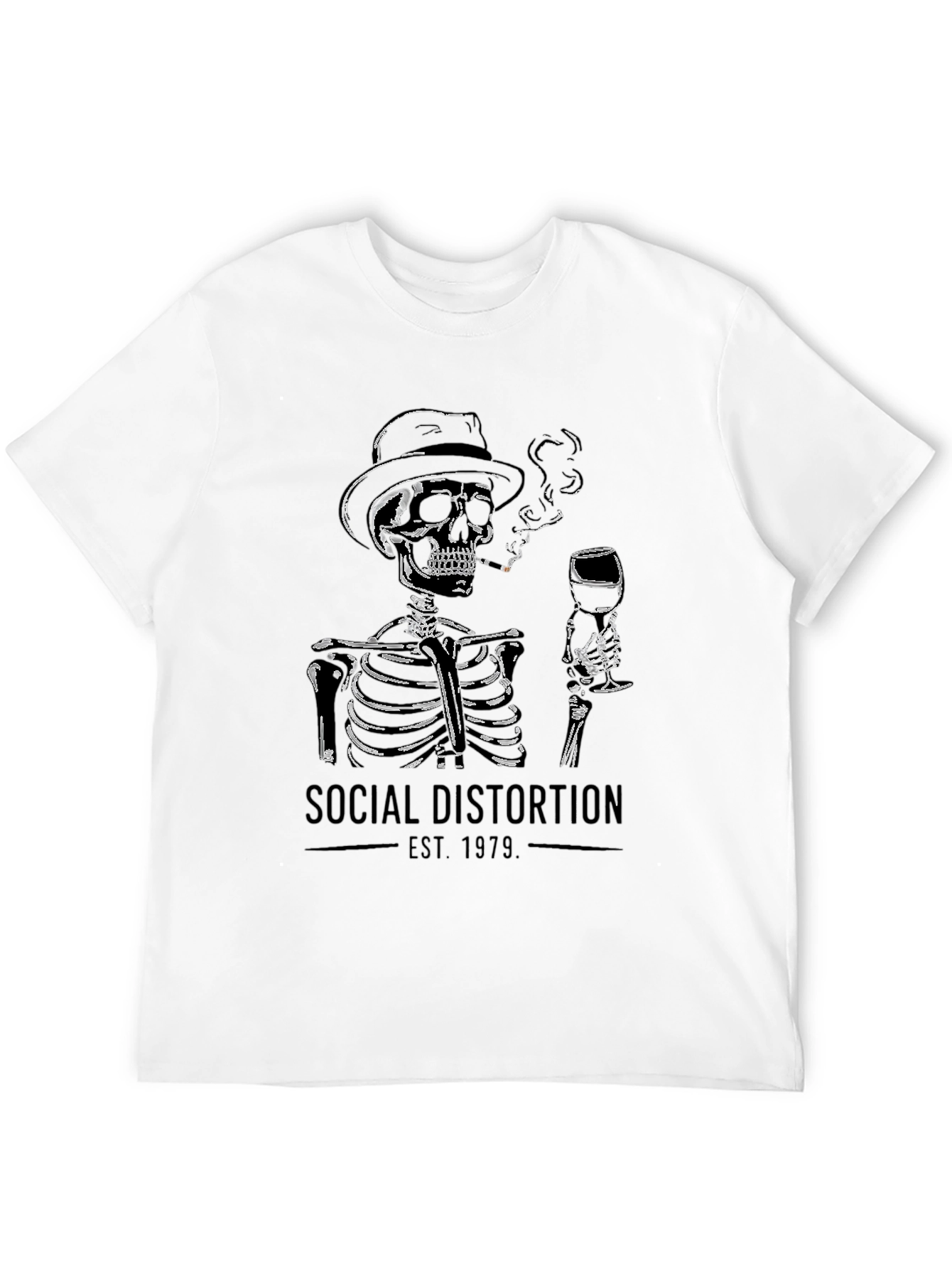 Black Social Distortion Skeleton Graphic T-Shirt view 12