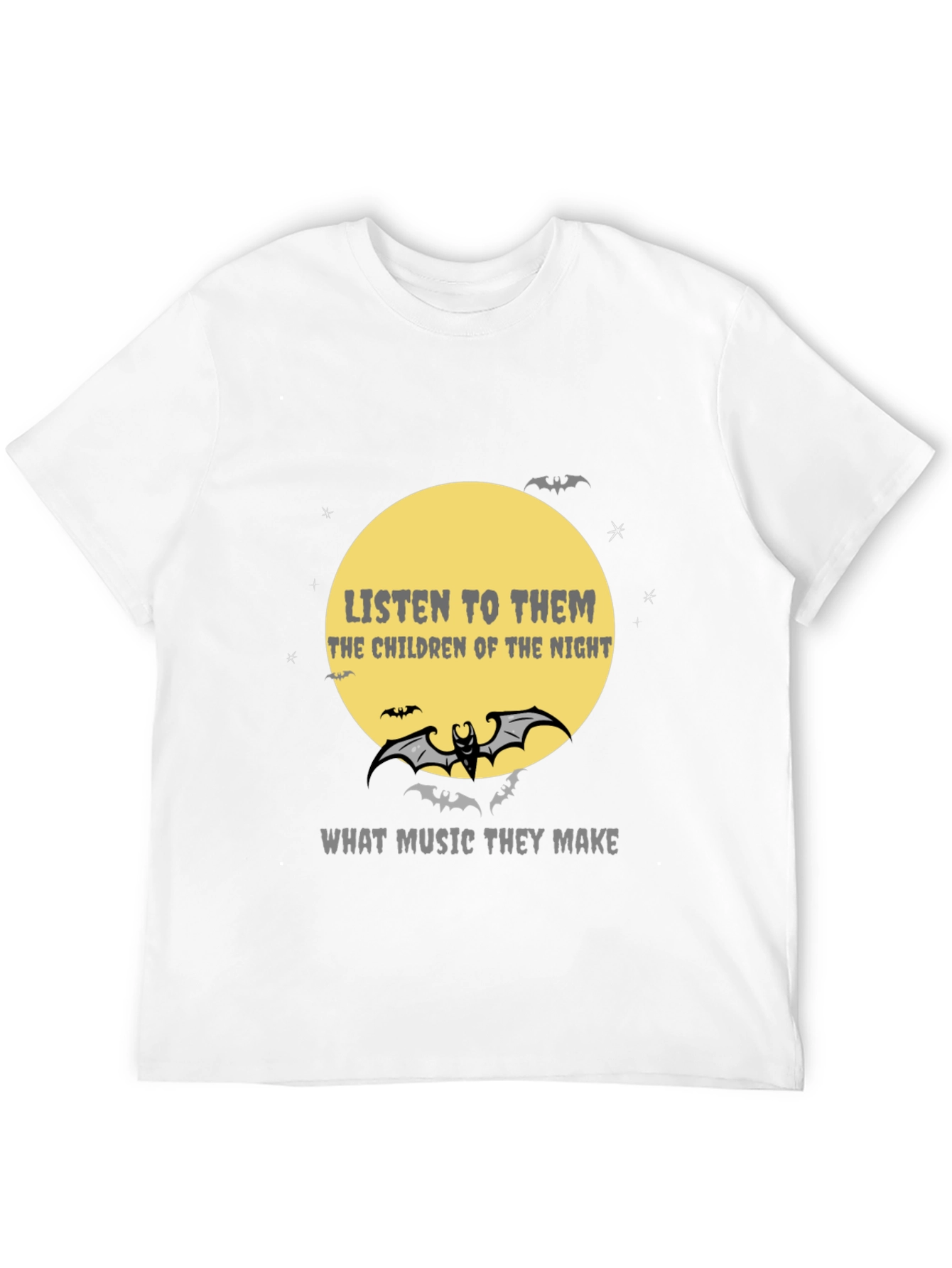 Black Listen to Them T-Shirt - Gothic Bat Design view 12