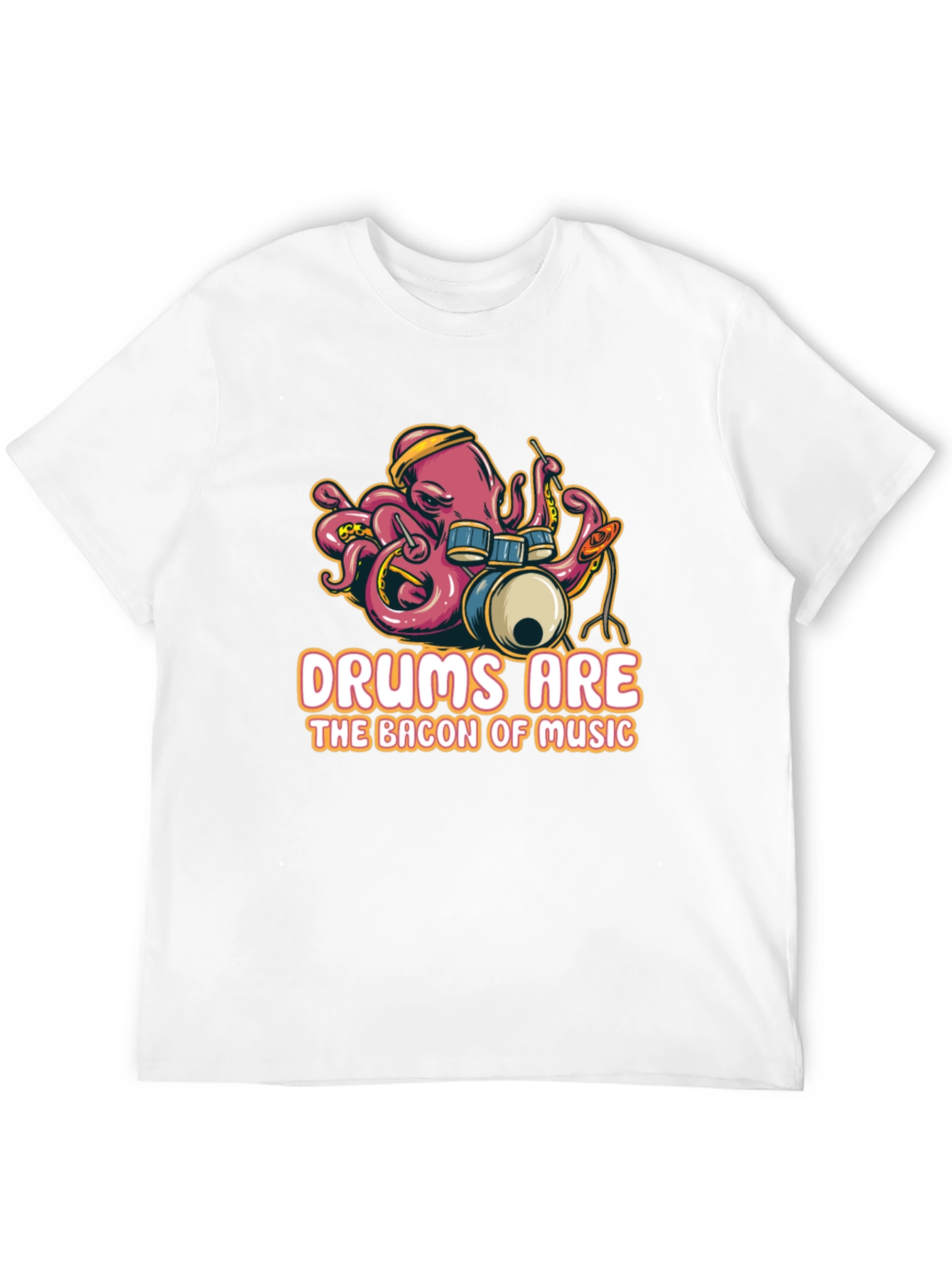 Black Octopus Drummer T-Shirt - Music Lover Tee view 12