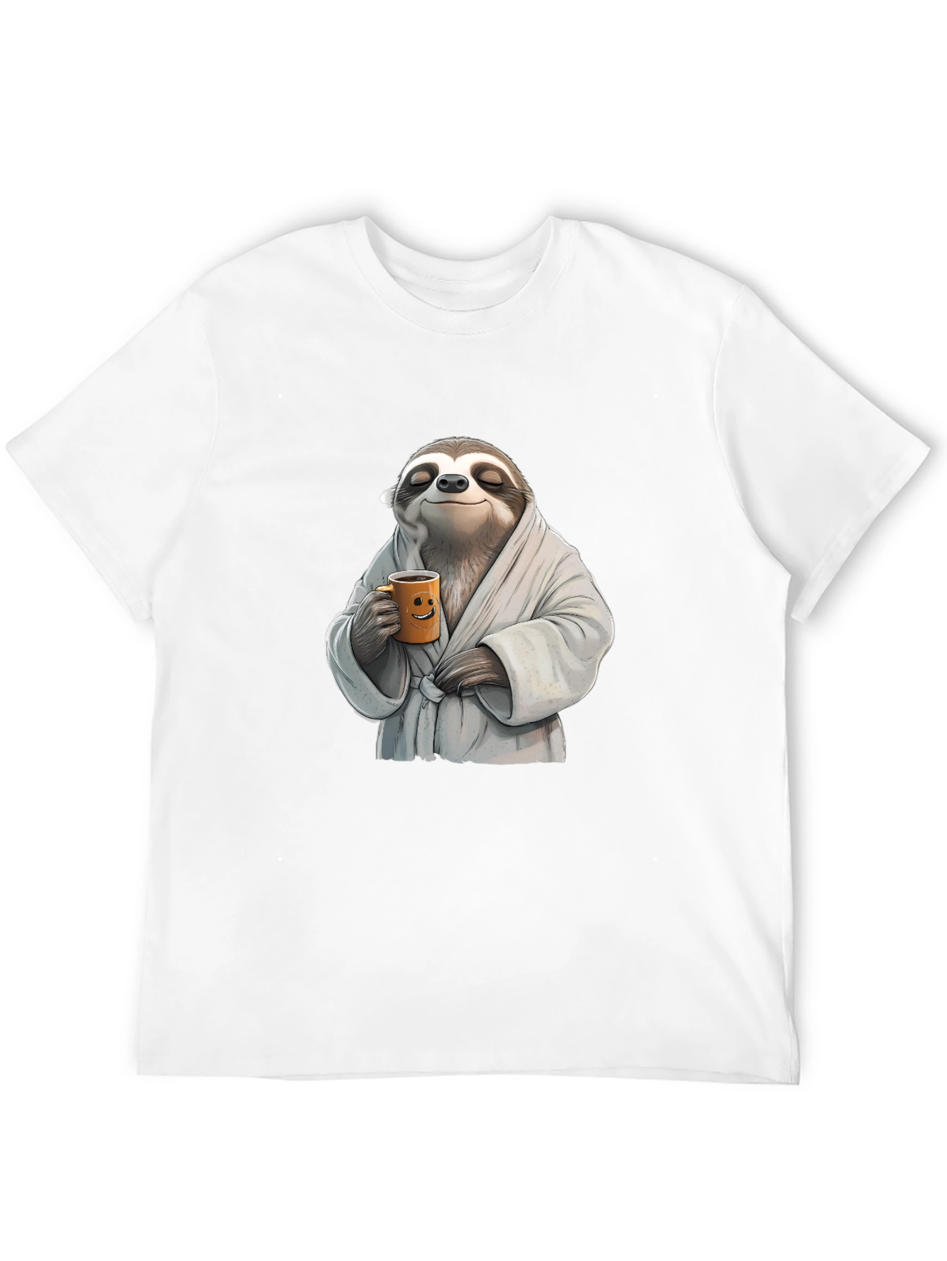 Black Relaxed Sloth Black T-Shirt - Coffee Time! view 12