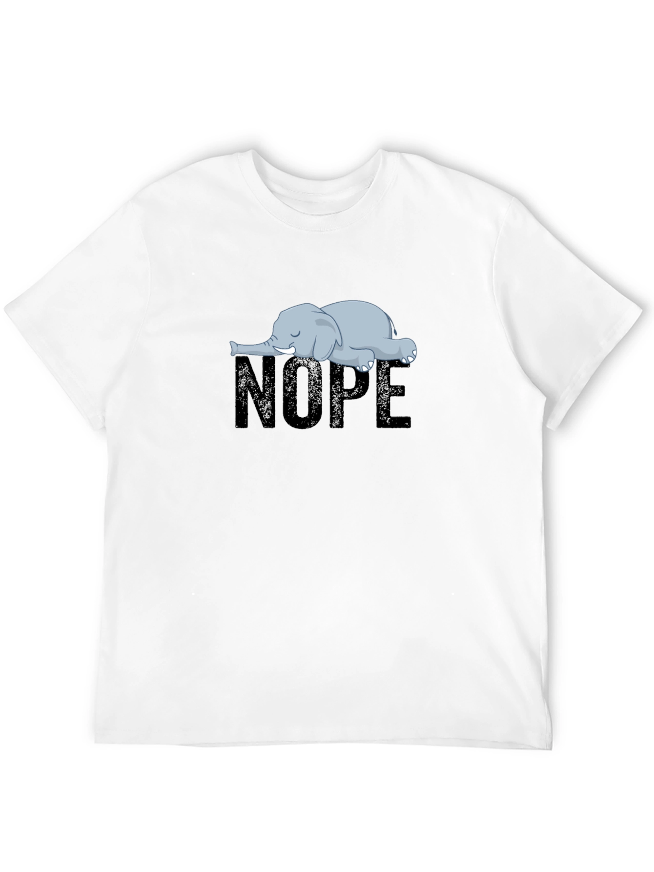 Black Nope Elephant Graphic T-Shirt - Unisex Relaxed Fit view 12