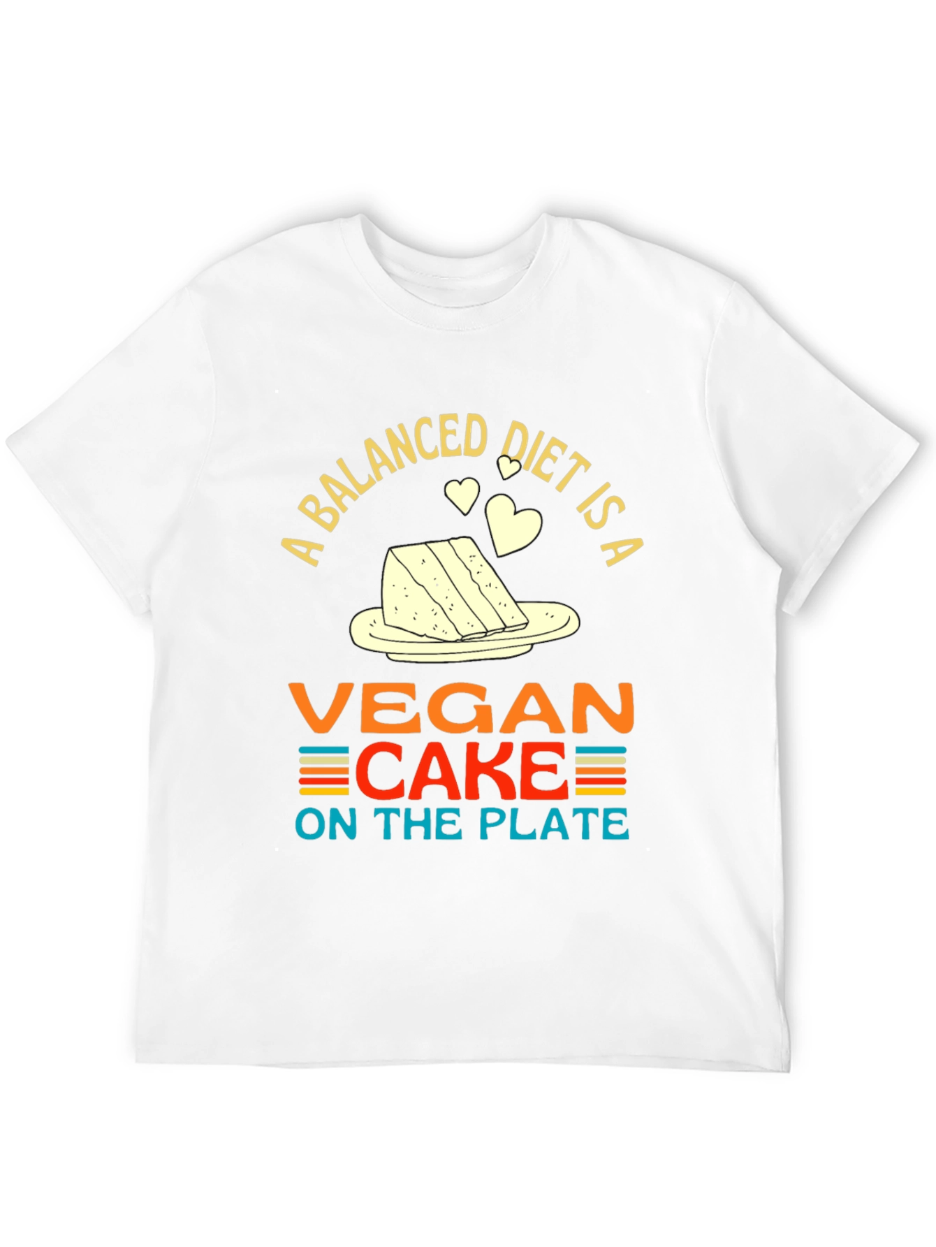 Black Vegan Cake Diet T-Shirt - Funny Vegan Gift view 12