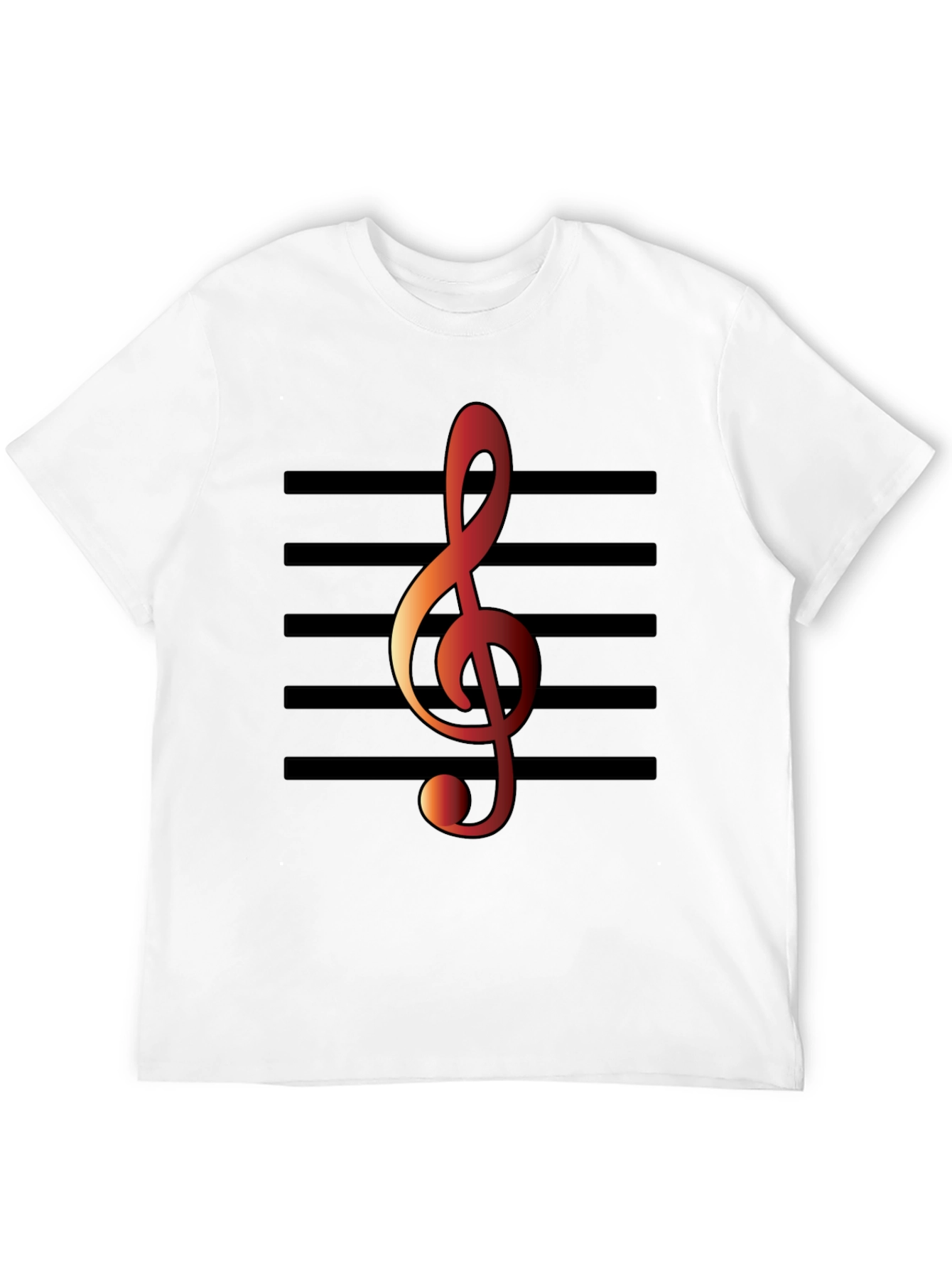 Black Musical Note T-Shirt - Treble Clef Design view 12