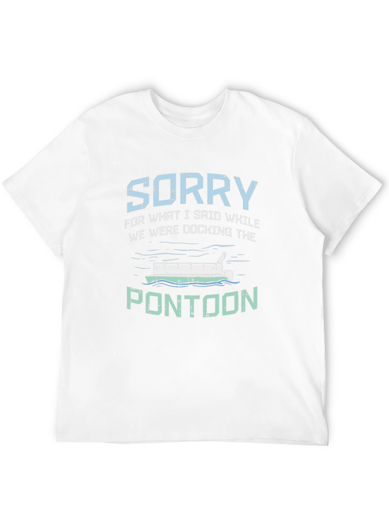 Black Funny Pontoon T-Shirt - Docking Apology Tee view 12