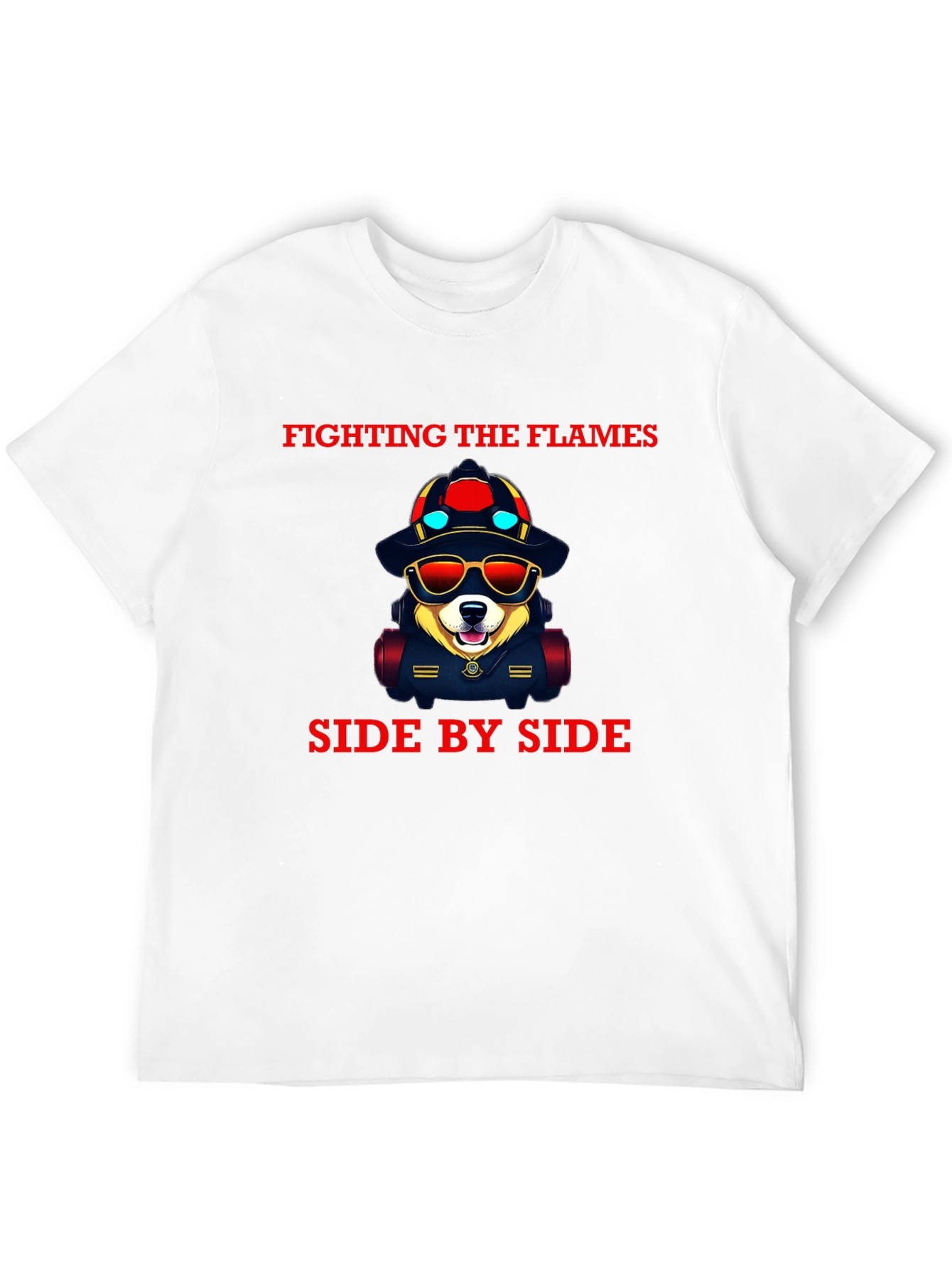 Black Firefighter Dog Graphic Tee view 12
