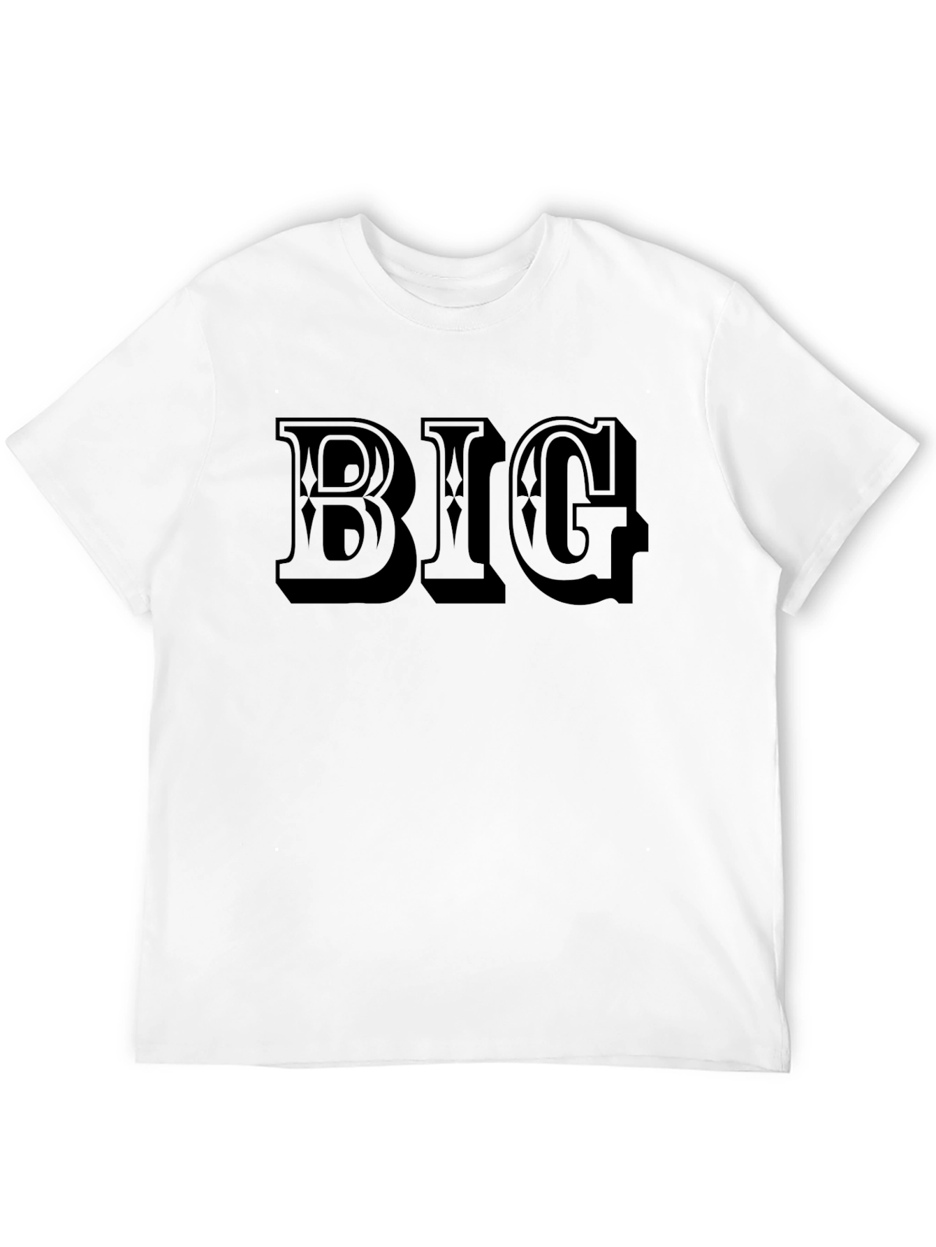 Black Men's BIG Graphic Print Black T-Shirt view 12