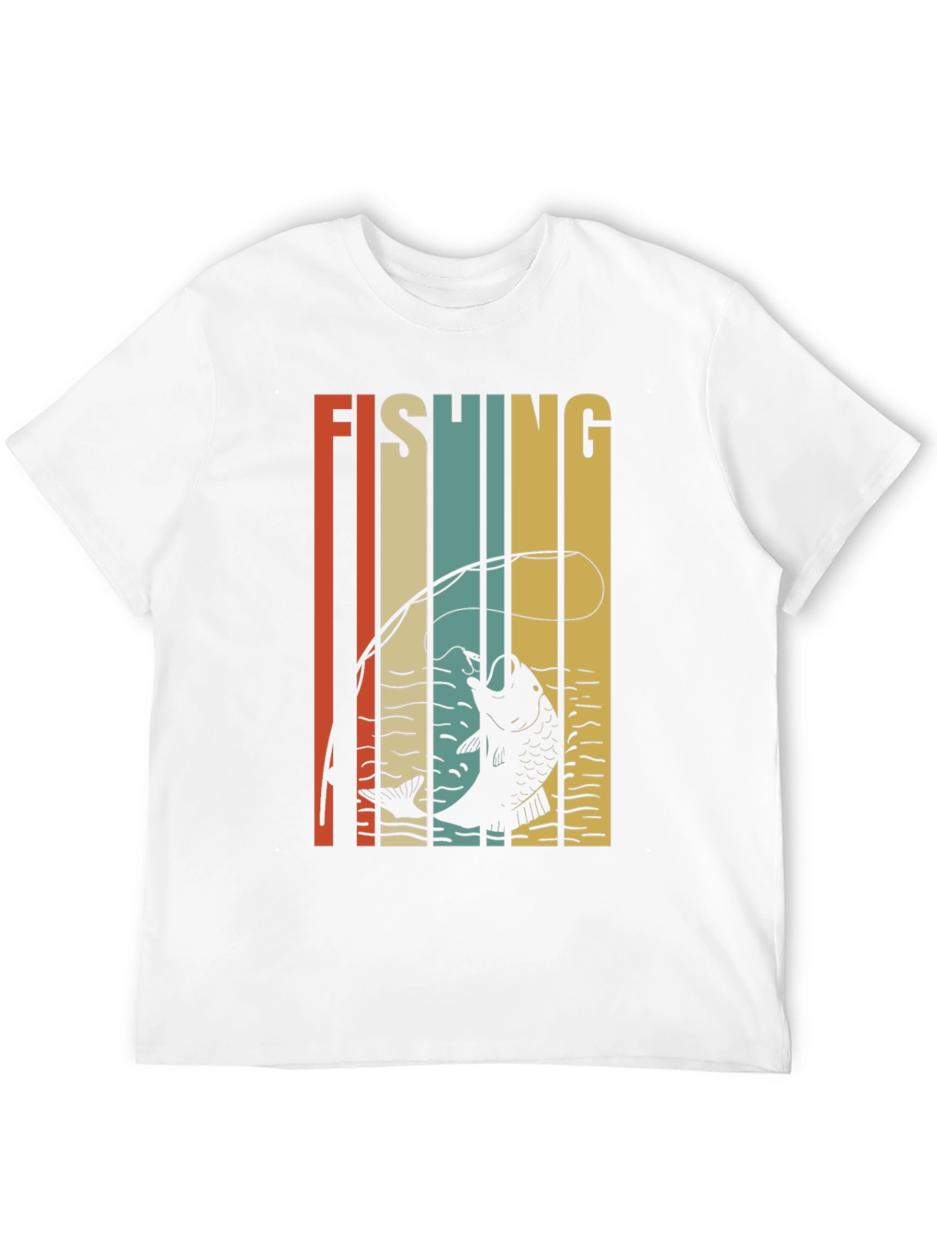 Black Retro Fishing Graphic T-Shirt - Black view 12