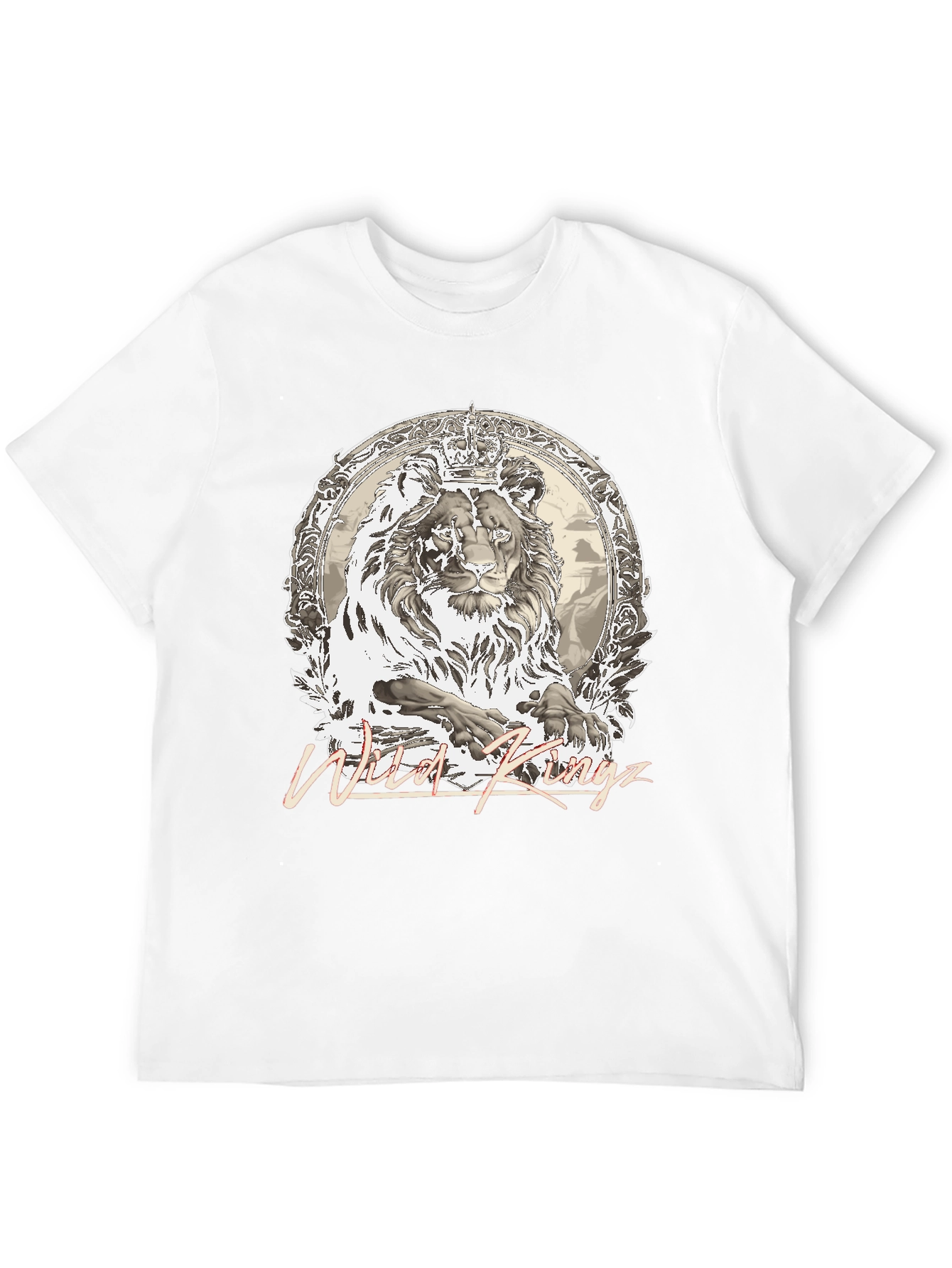 Black Wild Kingz Lion Graphic Tee - Black view 12
