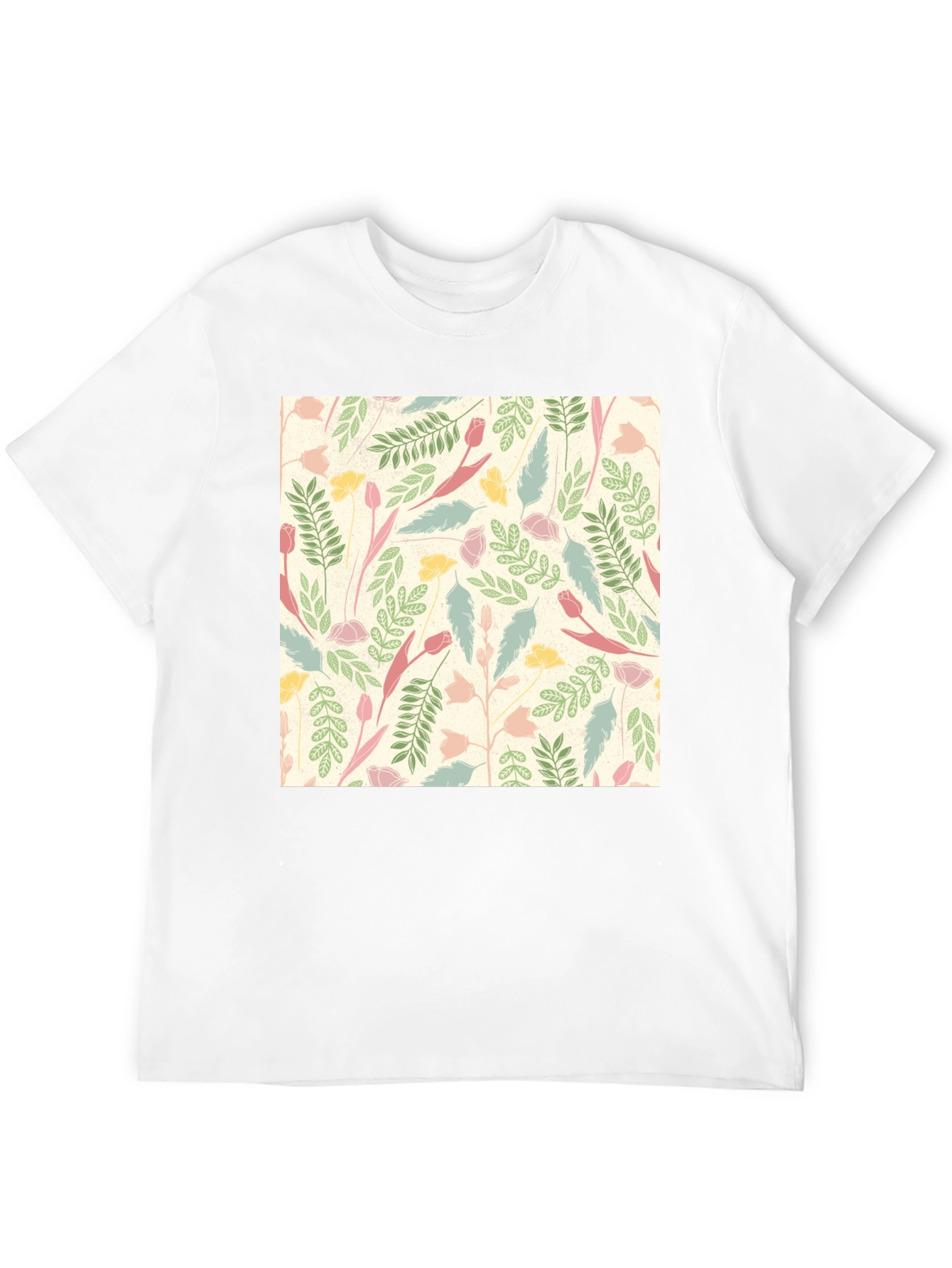 Black Floral Print Crew Neck T-Shirt view 12