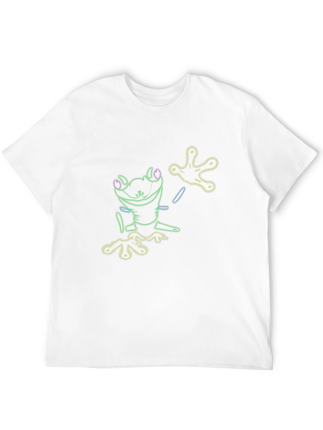 Black Neon Frog Graphic T-Shirt - Cool Men's Tee view 12