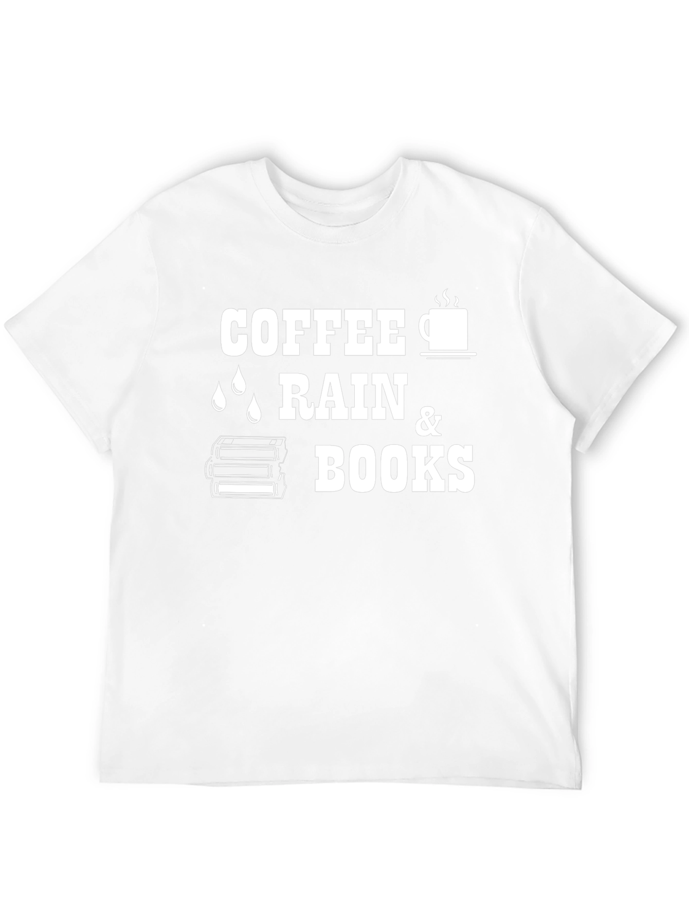 Black Coffee, Rain & Books T-Shirt - Reader's Delight view 12