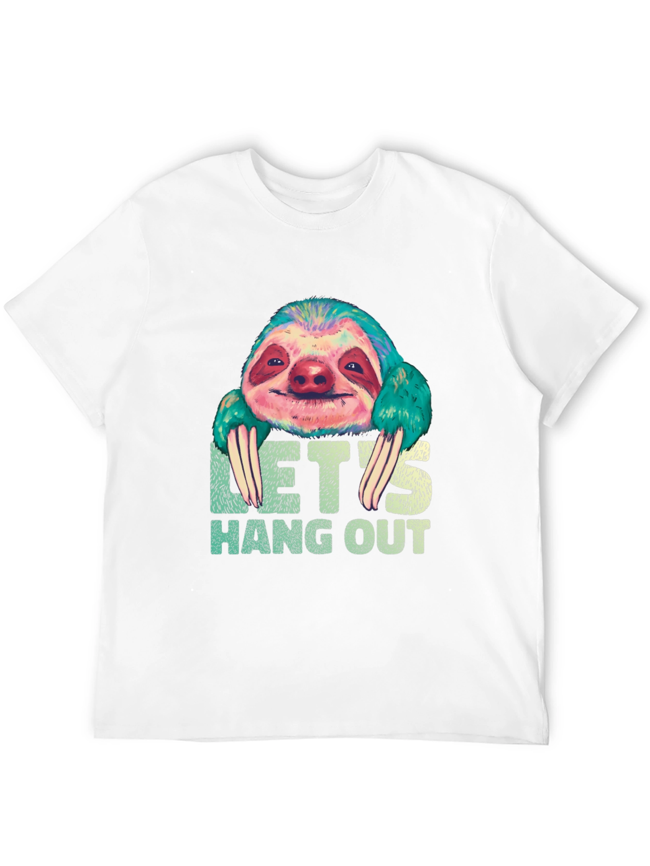 Black Let's Hang Out Sloth Graphic Tee view 12