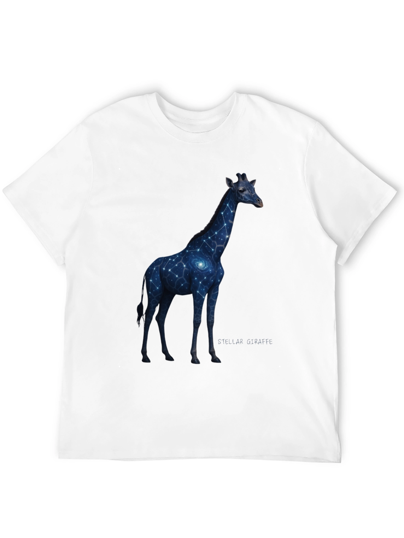 Black Galaxy Giraffe Graphic T-Shirt view 12