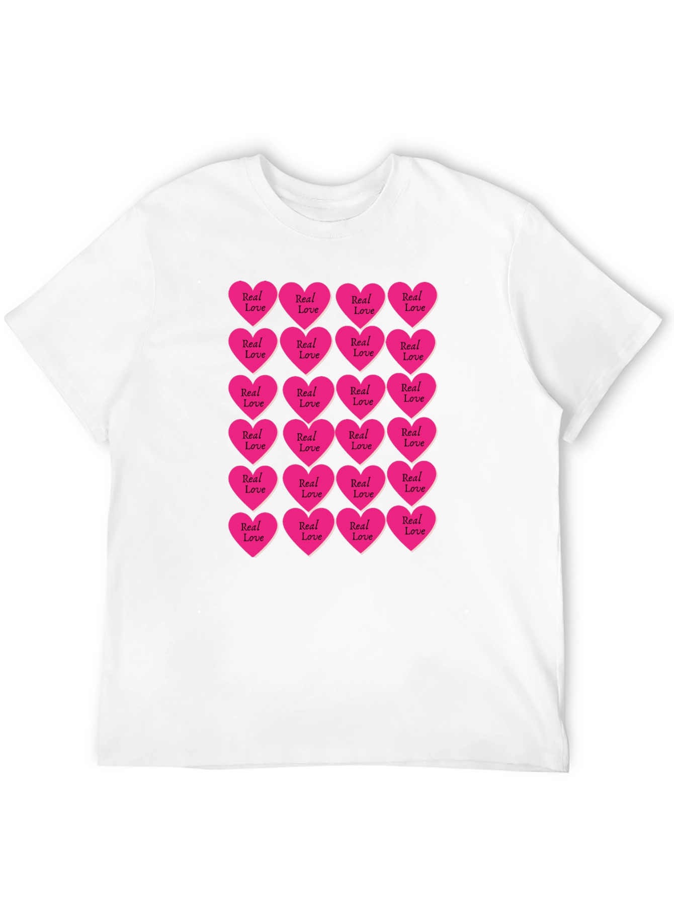 Black Real Love Hearts T-Shirt - Graphic Print Tee view 12