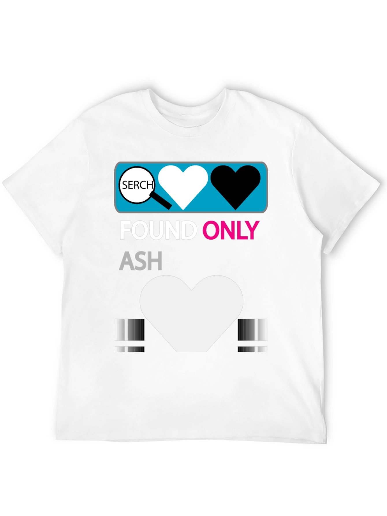 Black Found Only Ash T-Shirt - Heart Search Design view 12