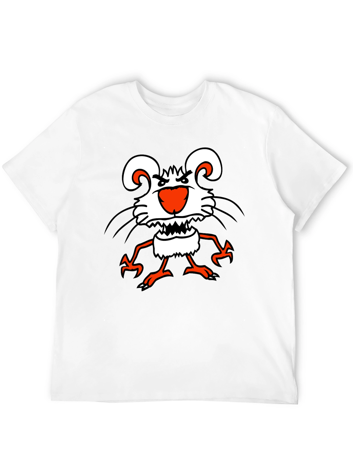 Black Funny Cartoon Mouse Graphic Black T-Shirt view 12
